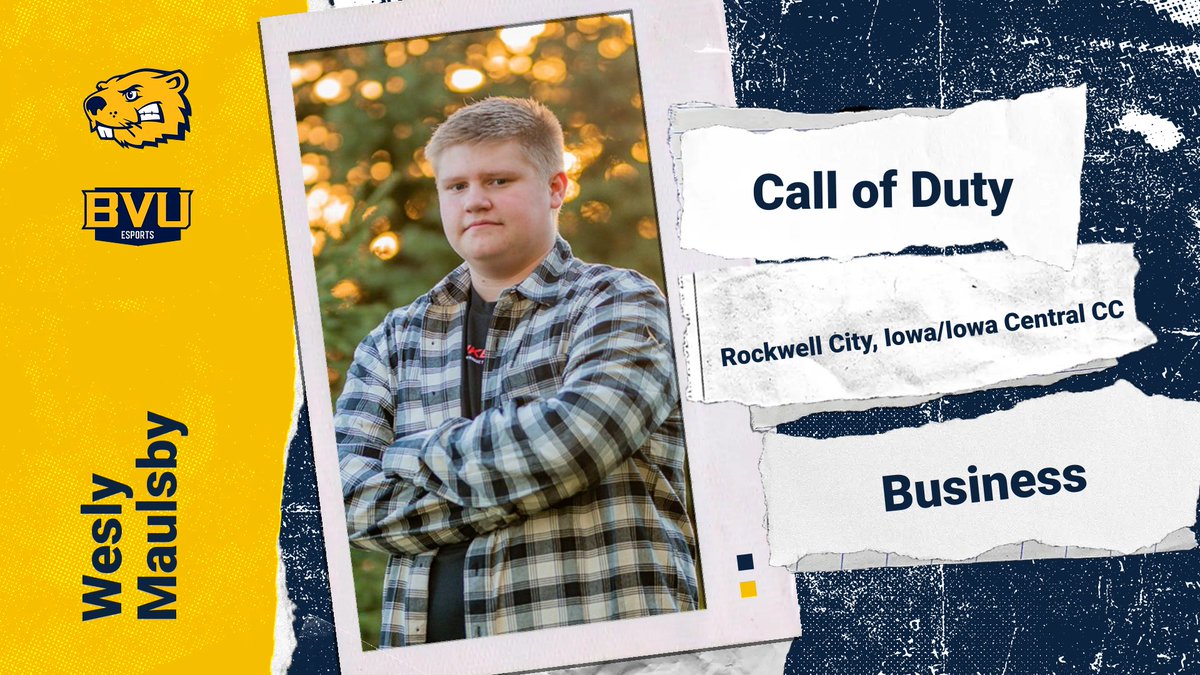 BVU Esports (@bvuesports) on Twitter photo We are excited to announce the commitment of Wesly Maulsby to our Esports team. Maulsby is from Rockwell City, Iowa and comes to BVU after graduating from Iowa Central CC. He plans on majoring in Business while playing Call of Duty at BVU. <a href="/BuenaVistaUniv/">Buena Vista University</a> <a href="/TritonsGG/">Iowa Central Esports</a> <a href="/Wesly_003/">Wesly003</a> We are excited to announce the commitment of Wesly Maulsby to our Esports team. Maulsby is from Rockwell City, Iowa and comes to BVU after graduating from Iowa Central CC. He plans on majoring in Business while playing Call of Duty at BVU. <a href="/BuenaVistaUniv/">Buena Vista University</a> <a href="/TritonsGG/">Iowa Central Esports</a> <a href="/Wesly_003/">Wesly003</a>