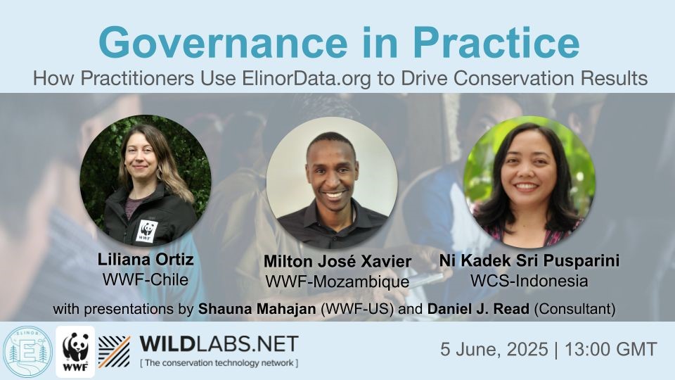 WILDLABS Community (@wildlabsnet) on Twitter photo How can governance data create positive change for people and nature?🌏
Join the WILDLABS and <a href="/World_Wildlife/">World Wildlife Fund</a> webinar on June 5 to learn about ElinorData.org and how it supports more effective area-based conservation
Register here: wildlabs.net/event/governan… How can governance data create positive change for people and nature?🌏
Join the WILDLABS and <a href="/World_Wildlife/">World Wildlife Fund</a> webinar on June 5 to learn about ElinorData.org and how it supports more effective area-based conservation
Register here: wildlabs.net/event/governan…