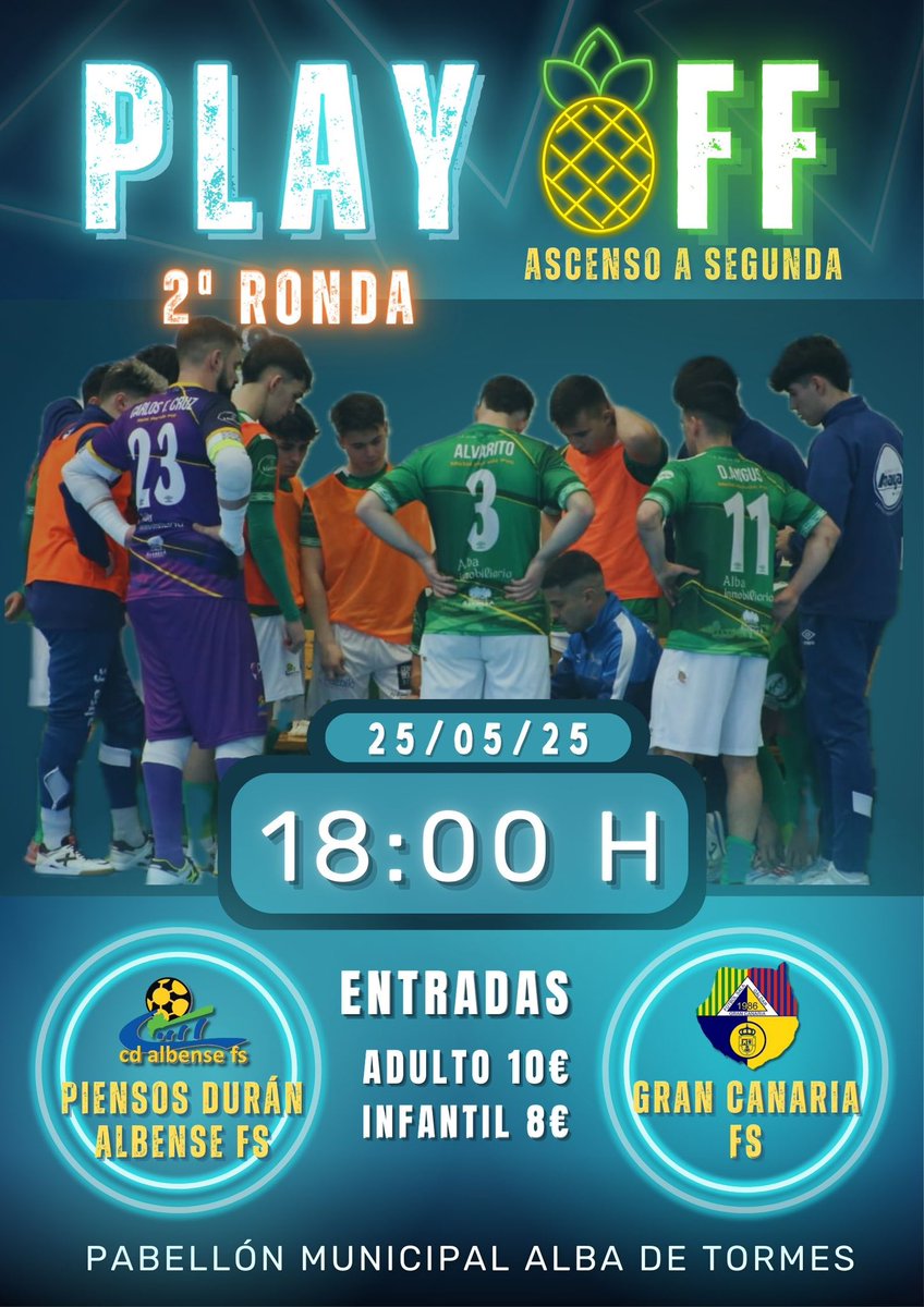 Piensos Durán Albense FS (@albensefs) on Twitter photo ¡¡ ESTO SIGUEEE !!
🔥🔥🔥🔥🔥🔥🔥
⚽️ Piensos Durán Albense FS - <a href="/grancanariafs/">Gran Canaria FS</a>
📆 Domingo 25 de Mayo
⏰ 18:00 horas
🏟️ Pabellón Municipal Alba de Tormes
#Piensosduranalbensefs
#siempreverde
#vamosaporelplayoff ¡¡ ESTO SIGUEEE !!
🔥🔥🔥🔥🔥🔥🔥
⚽️ Piensos Durán Albense FS - <a href="/grancanariafs/">Gran Canaria FS</a>
📆 Domingo 25 de Mayo
⏰ 18:00 horas
🏟️ Pabellón Municipal Alba de Tormes
#Piensosduranalbensefs
#siempreverde
#vamosaporelplayoff