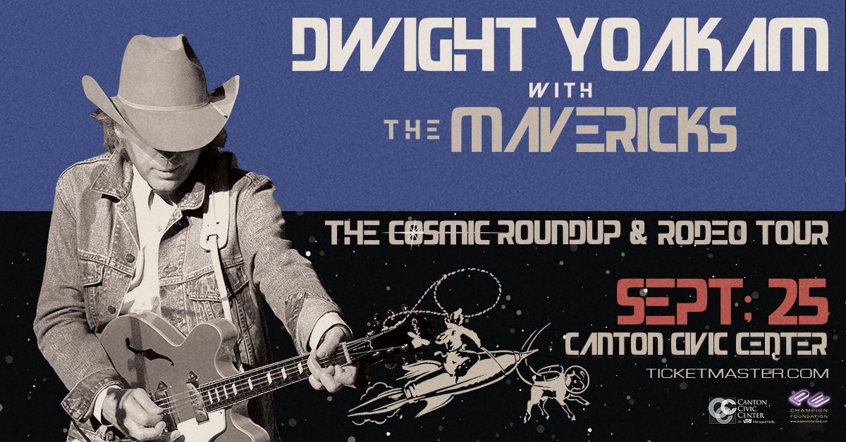 Get your Pre-Sale tickets NOW until 10pm tonight!
Use code: PEPPER at this link - &gt; bit.ly/439BHXj
#PepperPresents Dwight Yoakam: The Cosmic Roundup &amp; Rodeo Tour
With Special Guests – The Mavericks
Canton Civic Center | Thursday, September 25