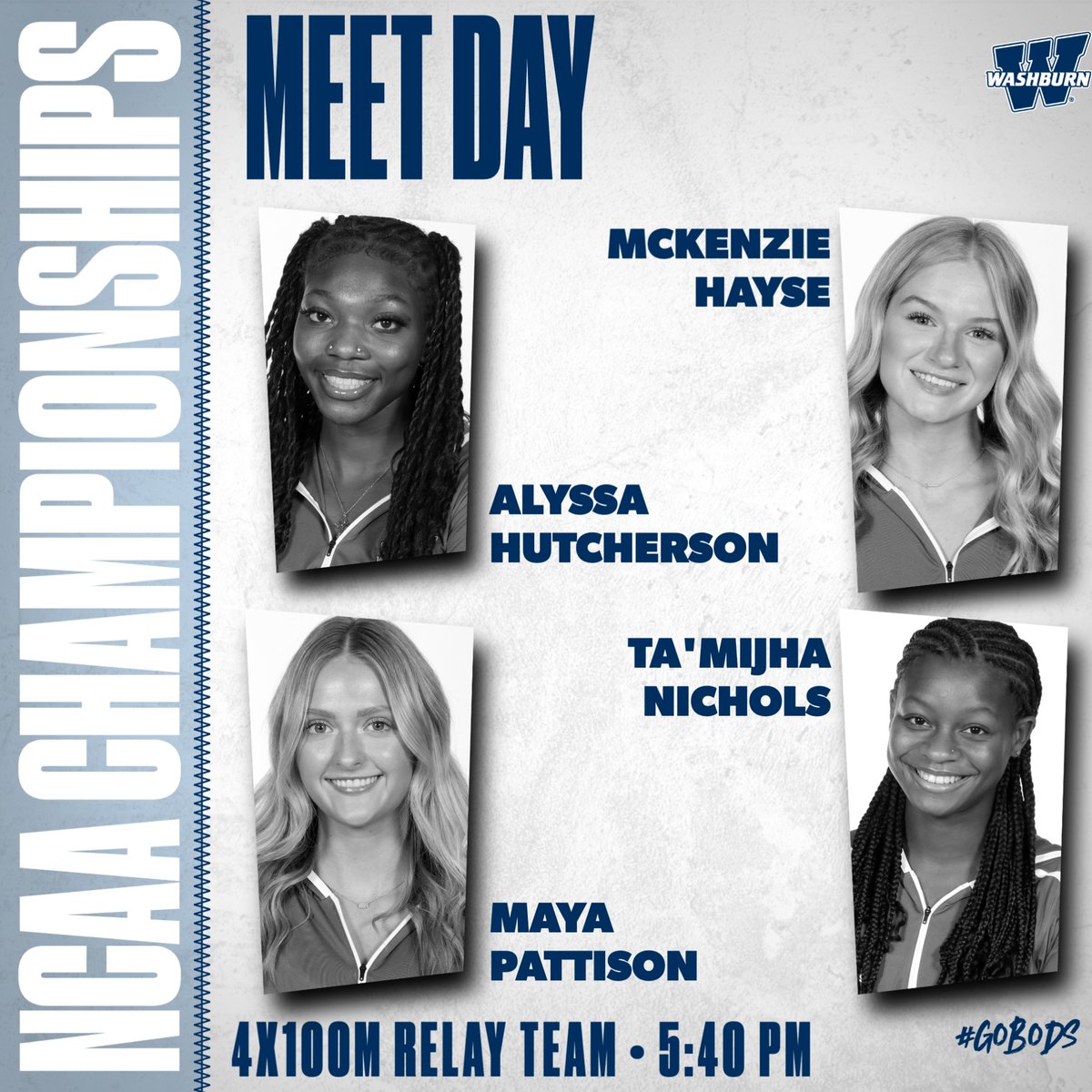 IchabodXCTF's tweet photo. The women's 4x100m relay team of Alyssa Hutcherson, McKenzie Hayse, Maya Pattison and Ta'Mijha Nichols are in action in the prelims tonight #GoBods

📊 | https://t.co/nDiHaYqvIs 
📺 | https://t.co/KZu57Vt54c https://t.co/QiqoEWieTZ