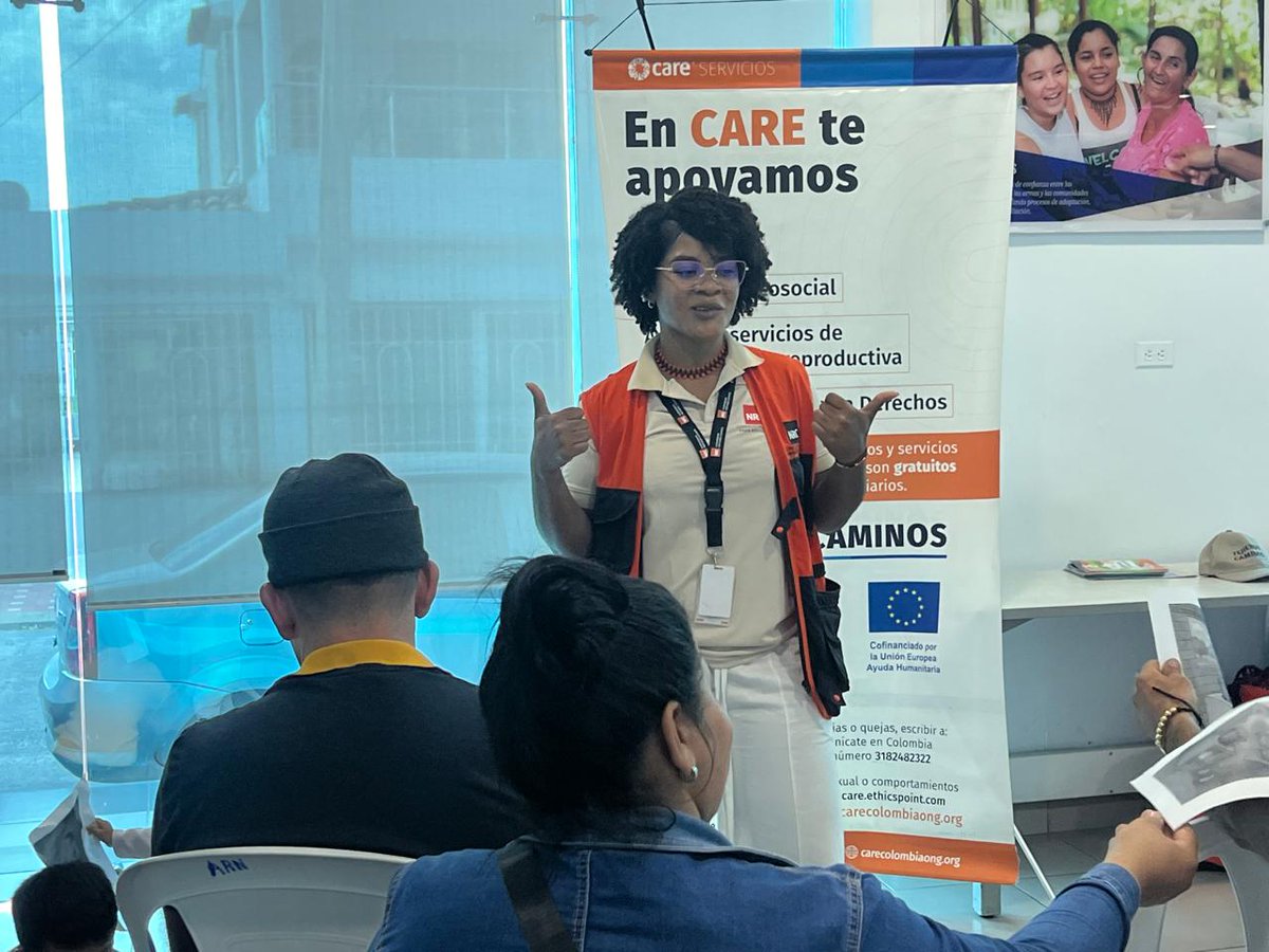 ARNColombia's tweet photo. 🗣 Además, se ofrecieron asesorías legales a través del @NRC_LAC, @CAREColombiaONG y @ProfamiliaCol. También se entregaron kits de higiene, se hicieron jornadas de sensibilización psicosocial y se brindó acompañamiento en salud sexual y reproductiva. https://t.co/to11TgYQ9n