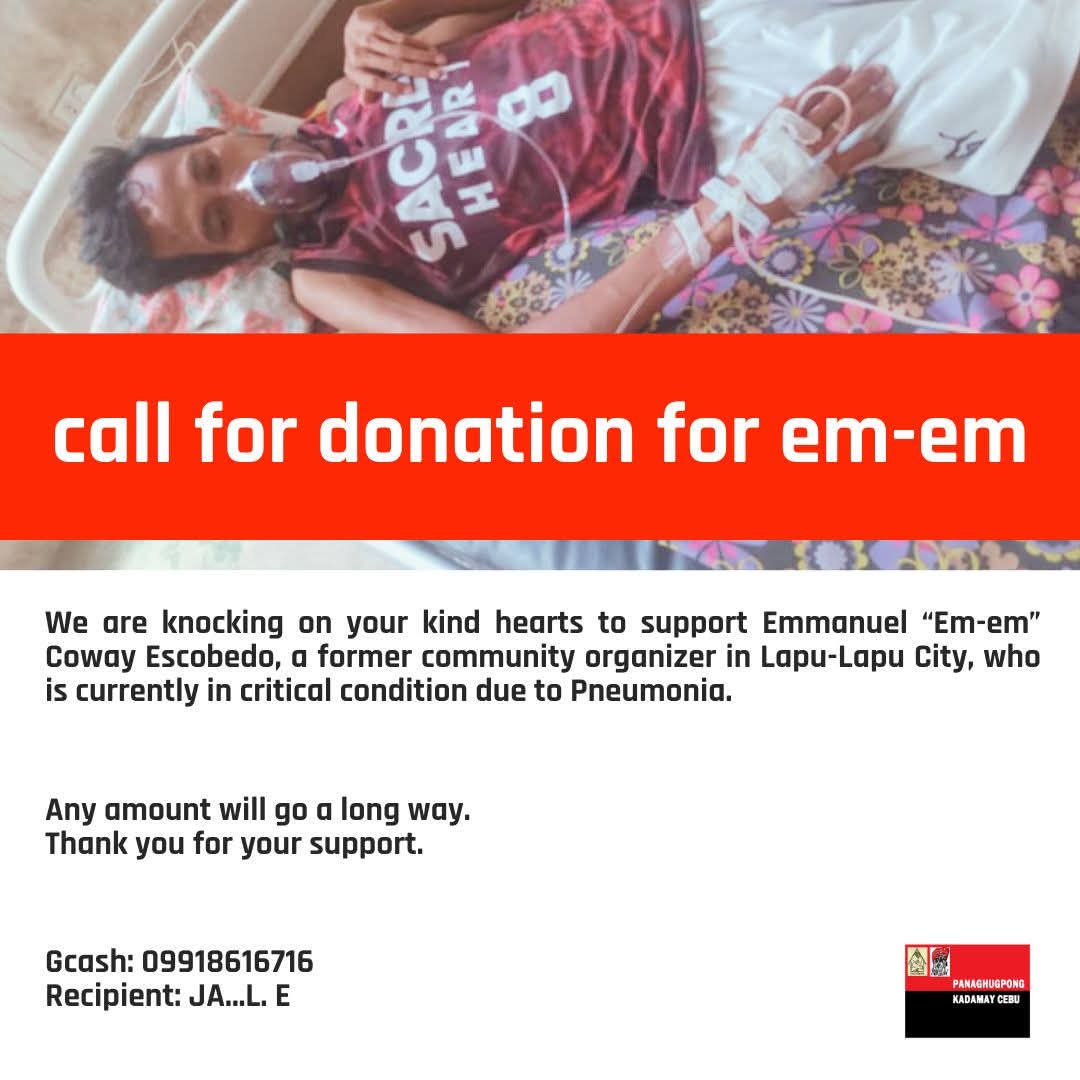 Guys, Mag tattoo for a cause ko para ni bai em-em.

Small to medium nga tats = 1,200 ang singil. 500 mapunta sa iyaha, ang 700 kay sa materials, time, logistics nako. Pwede ra ninyo pasobraan for him and/or nako (need sad ko vitamin B++).

DM lang mo with your design &amp; sabot ta