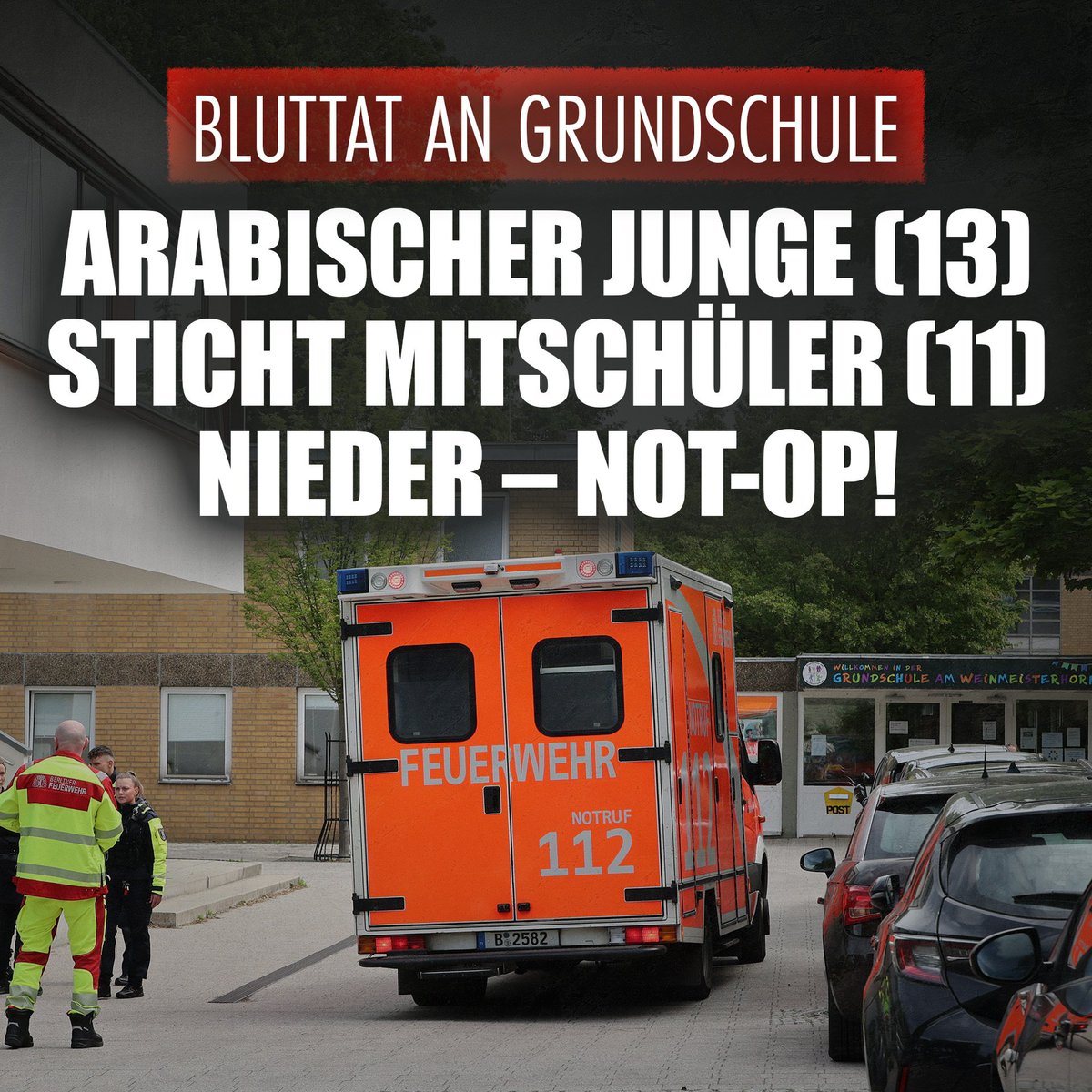 niusde_'s tweet image. Bei dem Täter, der heute seinen elfjährigen Mitschüler in Berlin-Spandau mit einem Messer angriff, handelt es sich nach Informationen von NIUS um einen 13-jährigen Jungen arabischer oder kurdischer Herkunft. nius.de/kriminalitaet/…