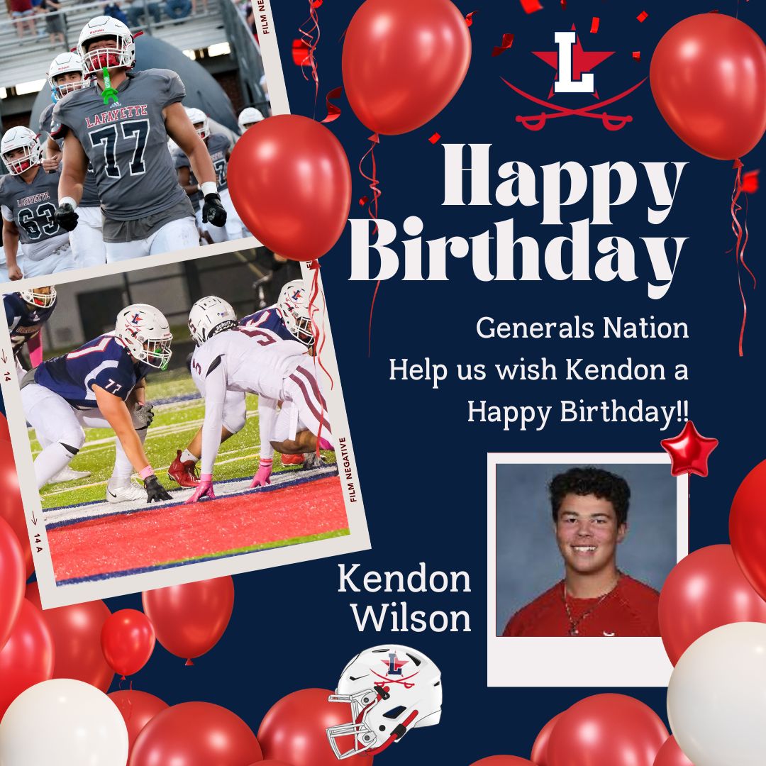 YetteFootball's tweet image. Generals, help us wish #77 Kendon Wilson a Happy Birthday!!