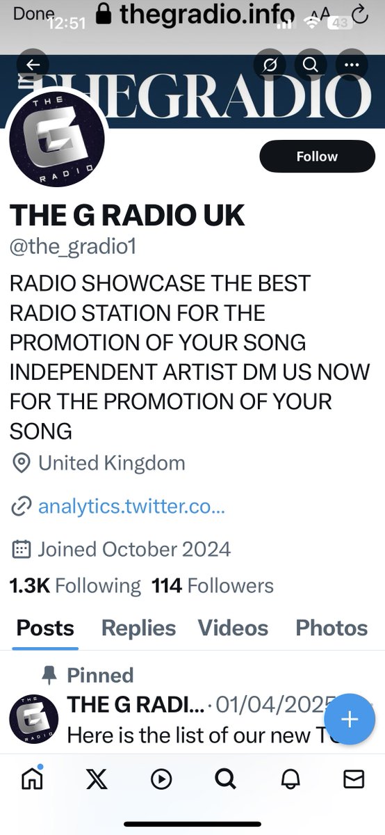 THE G RADIO LLC (@thegradio) on Twitter photo âïžâïžâïžâïž
VERY IMPORTANT WARNING TO ALL ARTISTS:
IT HAS COME TO OUR ATTENTION THAT AN INDIVIDUAL HAS BEEN USING OUR <a href="/THEGRADIO/">THE G RADIO LLC</a> COMPANY FAMOUS INTERNATIONAL BRAND AND LOGO ILLEGALLY AND POSING AS US. WE HAVE REPORTED THIS MATTER TO X PLATFORM AND THEY ARE DEALING WITH THEM NOW. âïžâïžâïžâïž
VERY IMPORTANT WARNING TO ALL ARTISTS:
IT HAS COME TO OUR ATTENTION THAT AN INDIVIDUAL HAS BEEN USING OUR <a href="/THEGRADIO/">THE G RADIO LLC</a> COMPANY FAMOUS INTERNATIONAL BRAND AND LOGO ILLEGALLY AND POSING AS US. WE HAVE REPORTED THIS MATTER TO X PLATFORM AND THEY ARE DEALING WITH THEM NOW.
