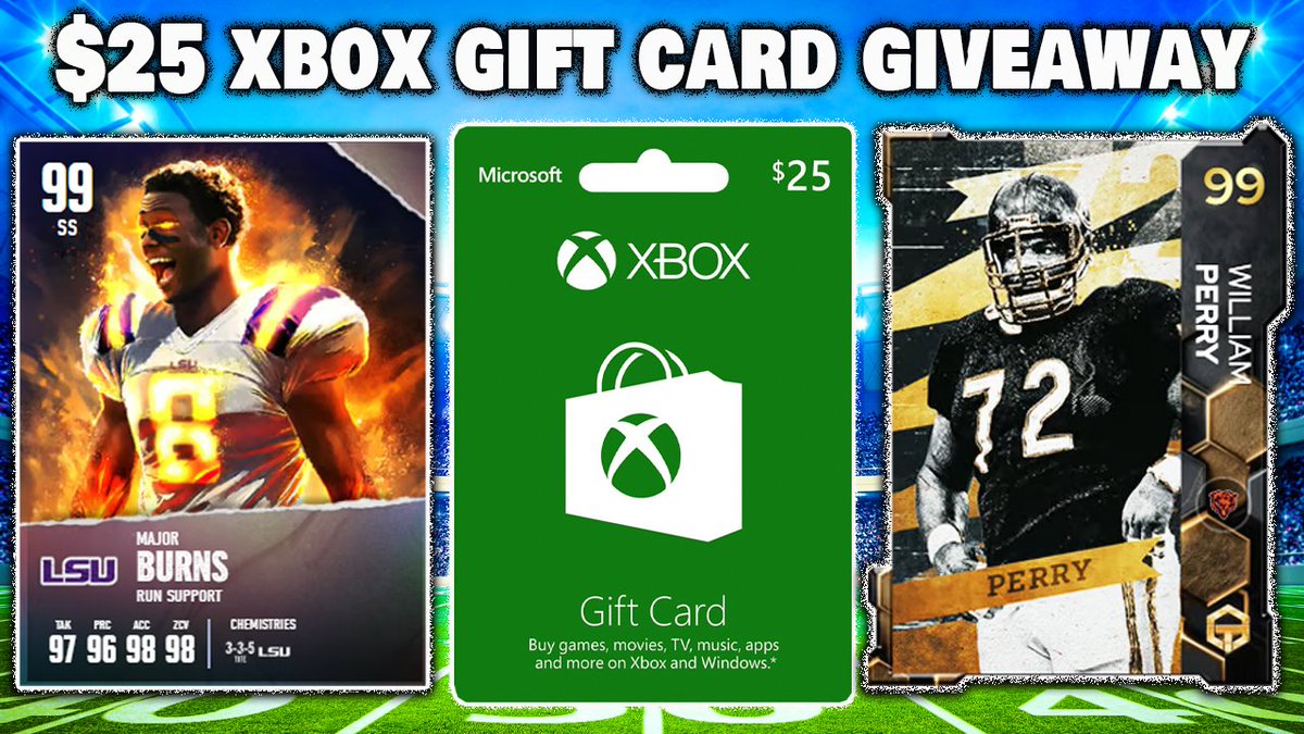 𝕊𝕝𝕒𝕪𝕚ℕ (@slayinslays) on Twitter photo 🚨 $25 XBOX GIFT CARD GIVEAWAY 🚨
Its that time of the year again! Before we giveaway some copies of College Football 26 we are doing some gift cards for you guys!
TO ENTER:
1. Follow <a href="/SlayiNSlays/">𝕊𝕝𝕒𝕪𝕚ℕ</a> & <a href="/MUTcoinZach/">MUT Coin/ CFB Coin/MLB Stubs/ Zach</a>
2. Like & Retweet
3. Tag someone who can't beat you in CFB or 🚨 $25 XBOX GIFT CARD GIVEAWAY 🚨
Its that time of the year again! Before we giveaway some copies of College Football 26 we are doing some gift cards for you guys!
TO ENTER:
1. Follow <a href="/SlayiNSlays/">𝕊𝕝𝕒𝕪𝕚ℕ</a> & <a href="/MUTcoinZach/">MUT Coin/ CFB Coin/MLB Stubs/ Zach</a>
2. Like & Retweet
3. Tag someone who can't beat you in CFB or