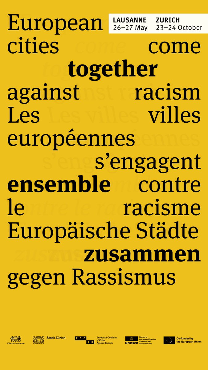 ECCAR_Network's tweet photo. 🇨🇭@communelausanne proudly will host the #ECCAR #SteeringCommittee this month. Over 40 cities are meeting to tackle #structuralracism in housing, work, education & health , a key moment to advance equality across Europe.
📹https://t.co/LmoT6l0ISJ
ℹ️https://t.co/YOSaGh1GUf https://t.co/ATP0VkGbYd