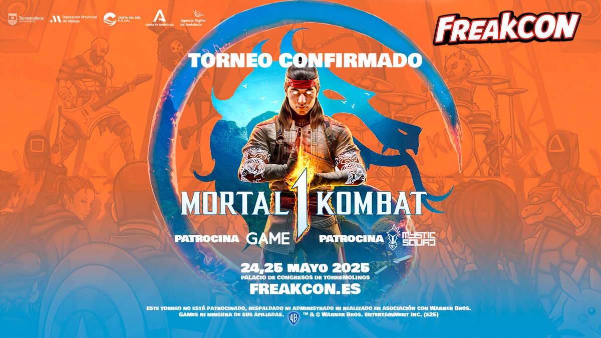 FreakCon (@freakcon_es) on Twitter photo ¡TORNEO CONFIRMADO!
<a href="/mysticsquad_tv/">Mystic Squad</a> busca los mejores guerreros. En Mortal Kombat 1, juego de <a href="/WBGamesSpain/">Warner Bros. Games Spain</a>, hace falta tener la mente fría para alzarse con la victoria.
Si no tienes piedad ante el rival, eres el elegido.
Saca tu entrada en freakcon.es/entradas ¡TORNEO CONFIRMADO!
<a href="/mysticsquad_tv/">Mystic Squad</a> busca los mejores guerreros. En Mortal Kombat 1, juego de <a href="/WBGamesSpain/">Warner Bros. Games Spain</a>, hace falta tener la mente fría para alzarse con la victoria.
Si no tienes piedad ante el rival, eres el elegido.
Saca tu entrada en freakcon.es/entradas