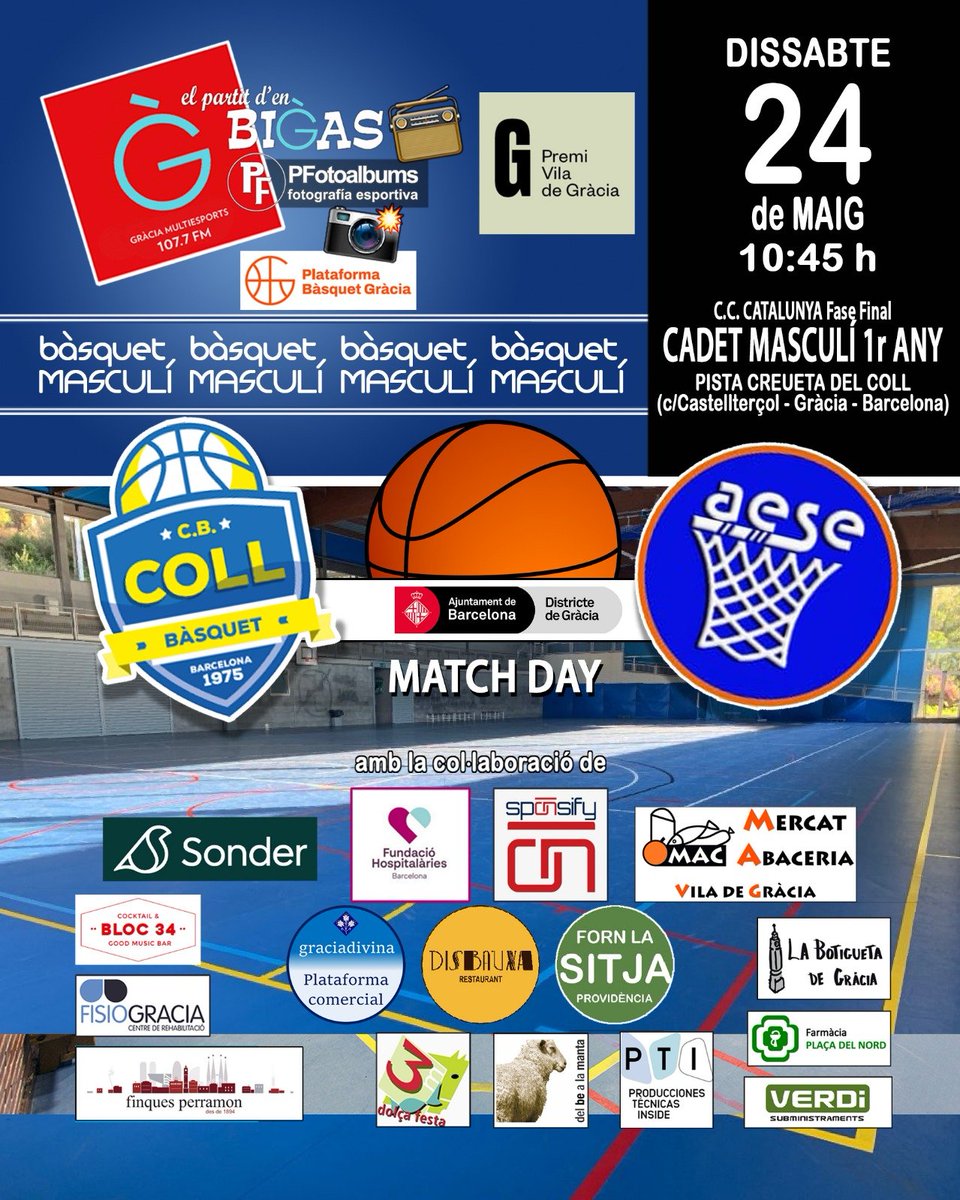 Partit CC. Catalunya Fase Final.
Cadet Masculí 1r Any.

<a href="/cbcoll/">cbcoll</a> 
🆚
<a href="/BASQUETAESE/">Bàsquet AESE</a>