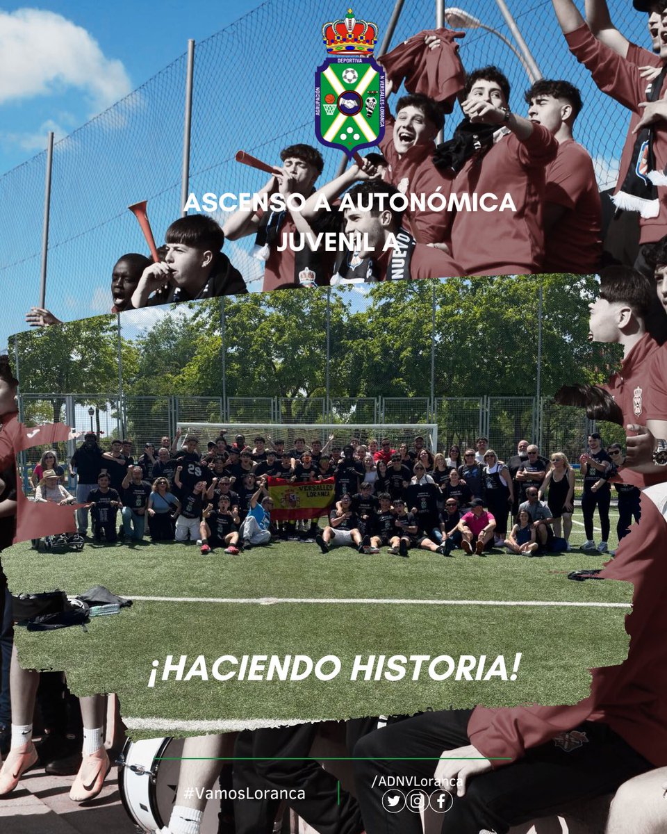 ADNVLoranca's tweet photo. ¡EL JUVENIL A ES EQUIPO DE AUTONÓMICA!

⚽️ Consiguen la máxima categoría histórica en Juveniles tras una temporada excelente.

💚 ¡Gracias! A todo el cuerpo técnico, jugadores y afición, todos imprescindibles para lograr este hito histórico. 

#VamosLoranca #SomosLoranca https://t.co/0NCr5yEwnb