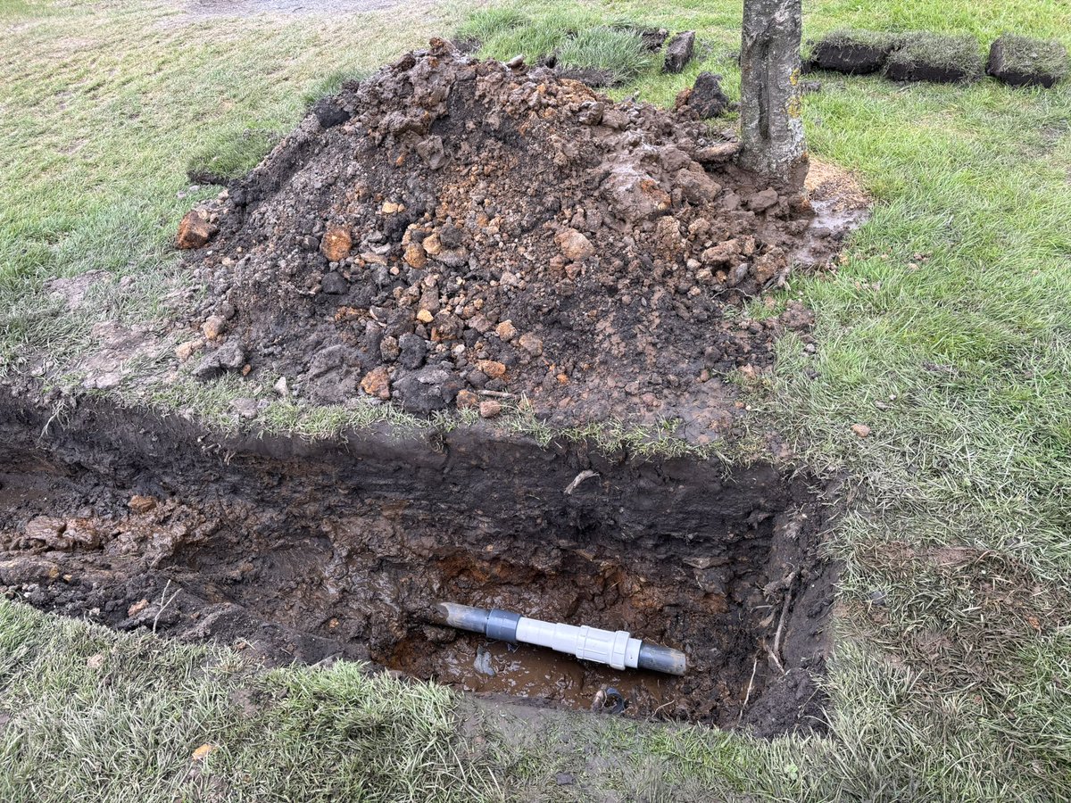 A break in the weather forecast has enabled us to fix the burst on irrigation system on the 8th.
Also a great demo of the super 500 cut and collect from <a href="/BalmersSales/">Balmers GM Ltd.</a>