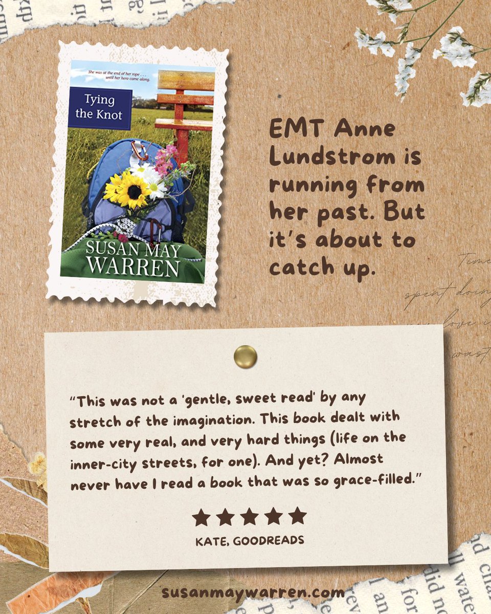 This review from Kate is so touching! 🥹

TYING THE KNOT is the second book in my original Deep Haven series, and follows the story of a guy and a gal who end up running a summer camp for inner-city kids. It's got danger, hope, and romance of course. 

amazon.com/dp/B007V697JQ