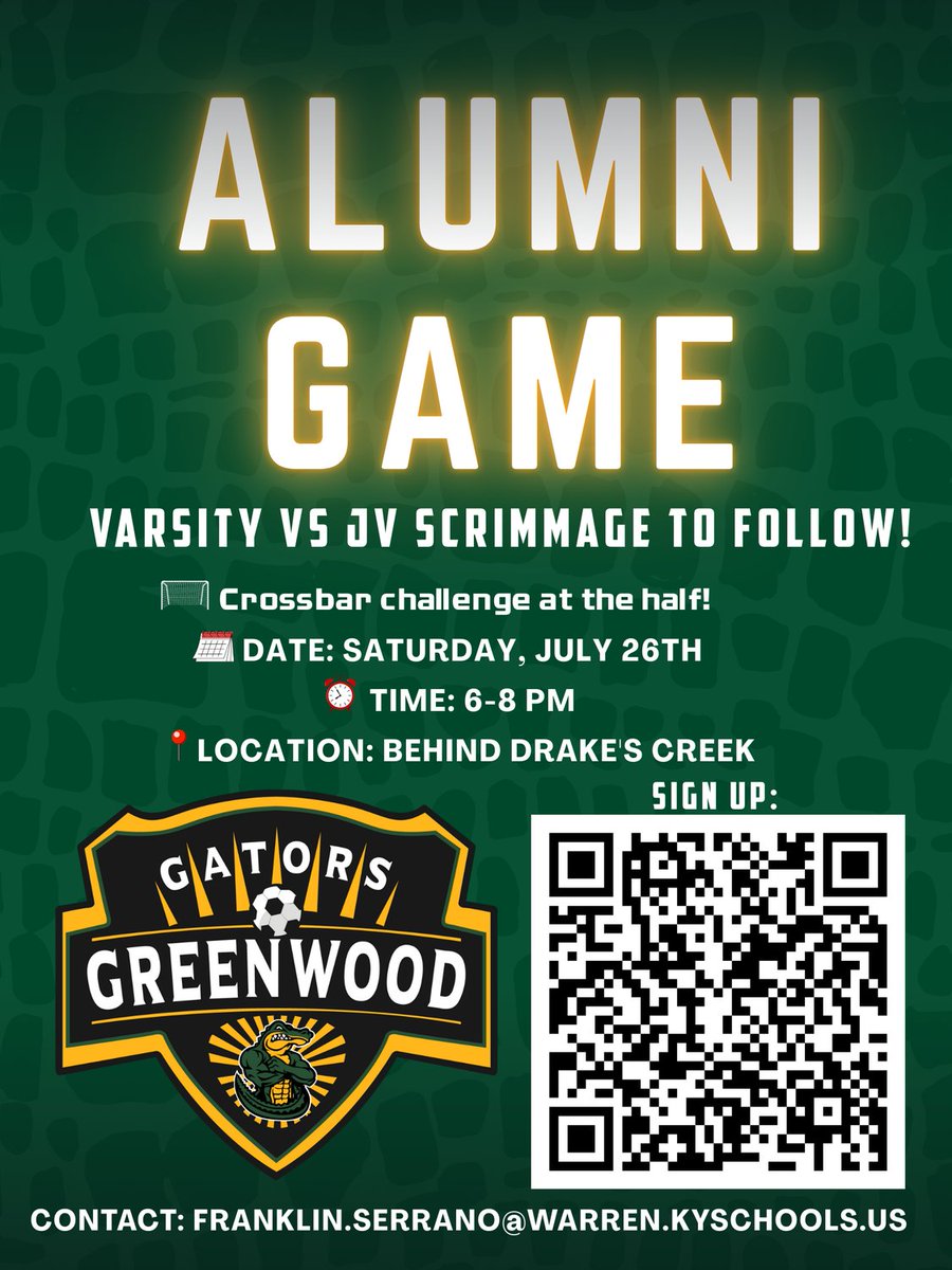 serrano558's tweet photo. Save the date on your calendars, former Gator! Come out and join us! @GwoodHS https://t.co/N9A9miDCch