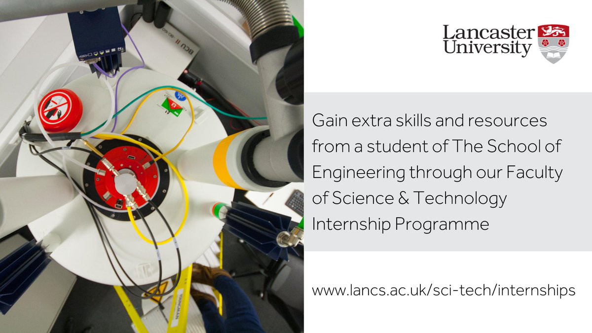 Lancaster University Sci-Tech Business (@luscitechbiz) on Twitter photo Gain extra skills and resources from an engineering student with <a href="/LancsUniEng/">LancasterEngineering</a> through our Internship Programme bit.ly/scitechint#eng… #internship #scienceandtechnology #skills Gain extra skills and resources from an engineering student with <a href="/LancsUniEng/">LancasterEngineering</a> through our Internship Programme bit.ly/scitechint#eng… #internship #scienceandtechnology #skills