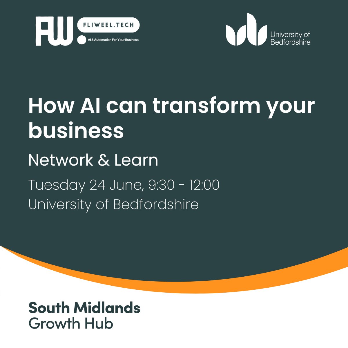 Be Central Beds (@becentralbeds) on Twitter photo How AI can transform your #CBedsBusiness - this is a free event, delivered by the South Midlands Growth.
Read more here: ow.ly/yxaC50VWXwV
<a href="/letstalkcentral/">Central Bedfordshire Council</a> <a href="/fsbbedcambhert/">Suzanna Austin</a> <a href="/uniofbeds/">uniofbeds</a> <a href="/BizBeds/">Business2Business</a>
#NetworkandLearn #BeCentralBeds How AI can transform your #CBedsBusiness - this is a free event, delivered by the South Midlands Growth.
Read more here: ow.ly/yxaC50VWXwV
<a href="/letstalkcentral/">Central Bedfordshire Council</a> <a href="/fsbbedcambhert/">Suzanna Austin</a> <a href="/uniofbeds/">uniofbeds</a> <a href="/BizBeds/">Business2Business</a>
#NetworkandLearn #BeCentralBeds