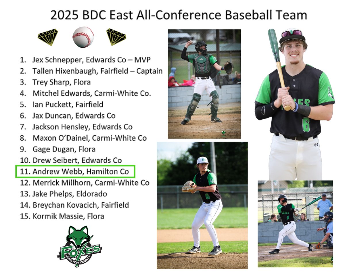 Congratulations to Senior Andrew Webb for being named 2025 Black Diamond Conference-East, Baseball All-Conference! ⚾️