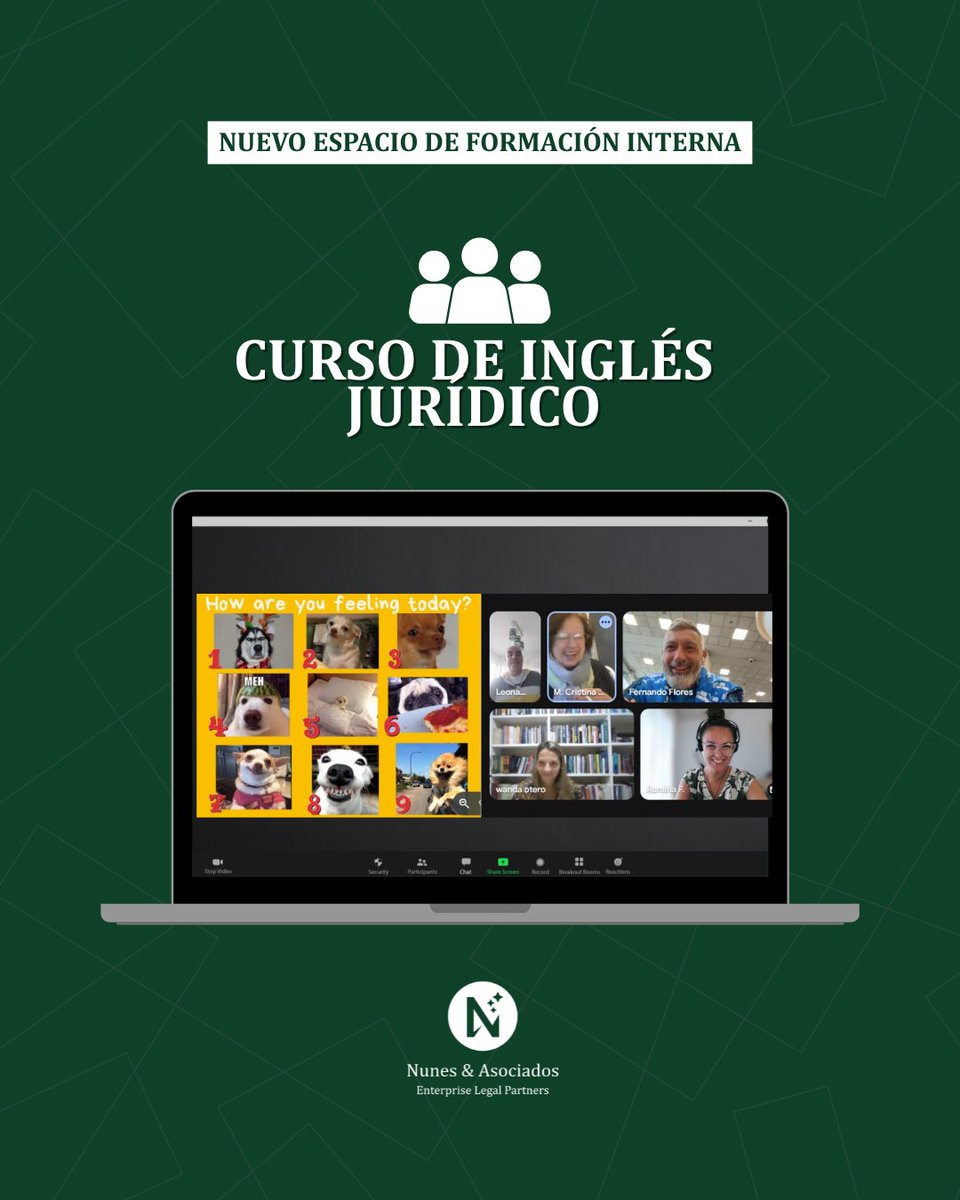 📚 ¡Nos seguimos capacitando! Empezamos clases internas de inglés jurídico con foco en práctica profesional y visión global. Gracias a English for Life por acompañarnos en este nuevo desafío.
#LegalEnglish #FormaciónContinua #NunesYAsociados