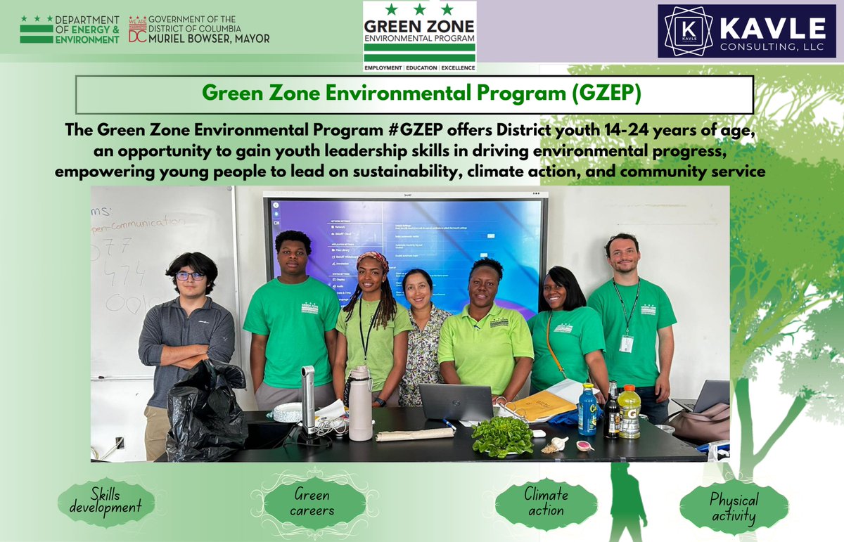 Kavle Consulting (@kavleconsult) on Twitter photo Youth are stepping up as future leaders! Thru/ Green Zone Environmental Program #GZEP w/ <a href="/DOEE_DC/">Department of Energy & Environment</a>, young people gain skills & take lead on environmental sustainability 🌳, climate action ⛅ & gain experience in future green careers. #youthleadership
👀🔗 bit.ly/4k4fbFm Youth are stepping up as future leaders! Thru/ Green Zone Environmental Program #GZEP w/ <a href="/DOEE_DC/">Department of Energy & Environment</a>, young people gain skills & take lead on environmental sustainability 🌳, climate action ⛅ & gain experience in future green careers. #youthleadership
👀🔗 bit.ly/4k4fbFm