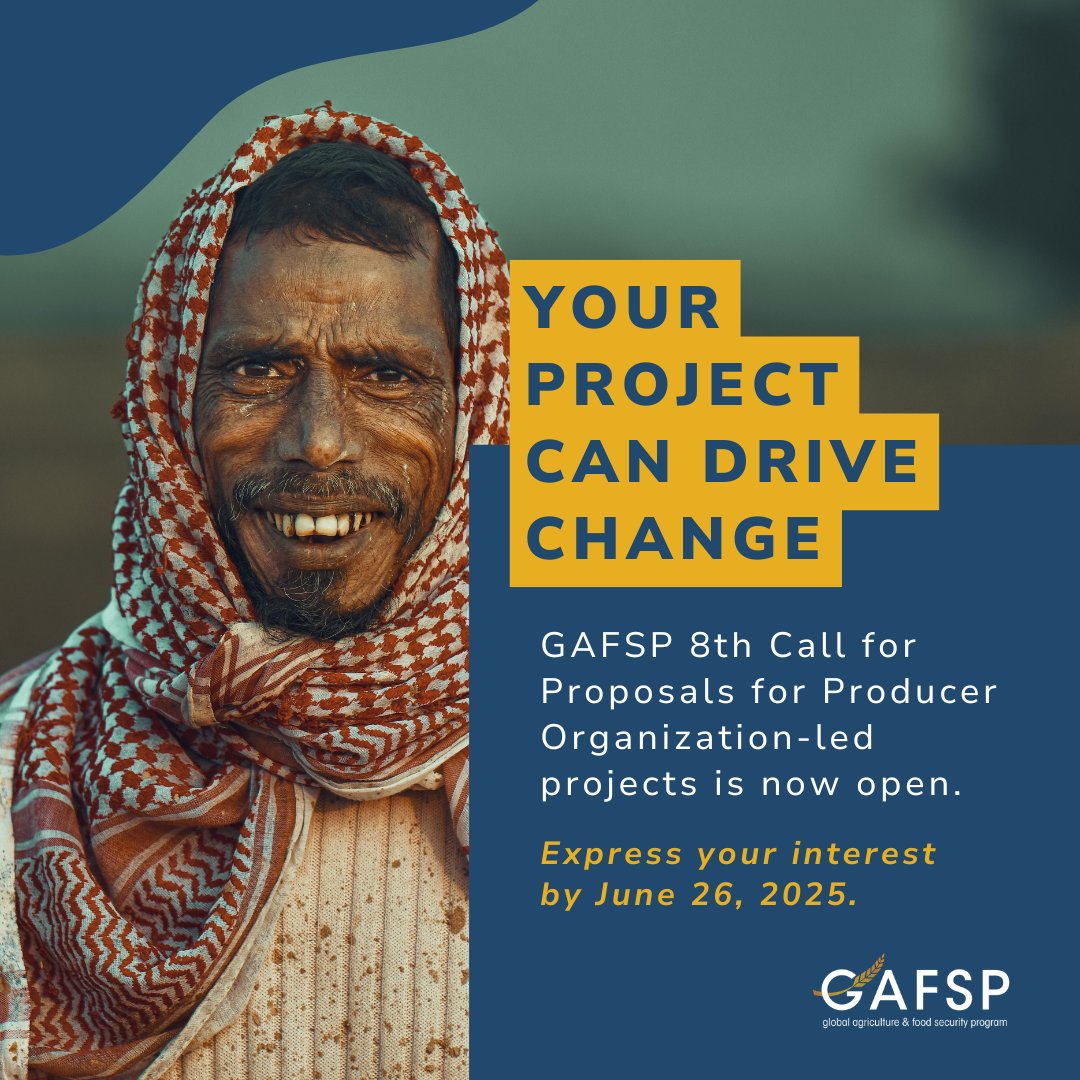 Global Agriculture & Food Security Program (@gafspfund) on Twitter photo The 8th Call for Proposals is now open for Producer Organizations.
Since 2012, <a href="/GAFSPfund/">Global Agriculture & Food Security Program</a> has invested $ 80 M+ in 32 PO-led projects – helping farmers face climate shocks, conflict, and pandemics while growing incomes.
🔗 bit.ly/8thCall The 8th Call for Proposals is now open for Producer Organizations.
Since 2012, <a href="/GAFSPfund/">Global Agriculture & Food Security Program</a> has invested $ 80 M+ in 32 PO-led projects – helping farmers face climate shocks, conflict, and pandemics while growing incomes.
🔗 bit.ly/8thCall