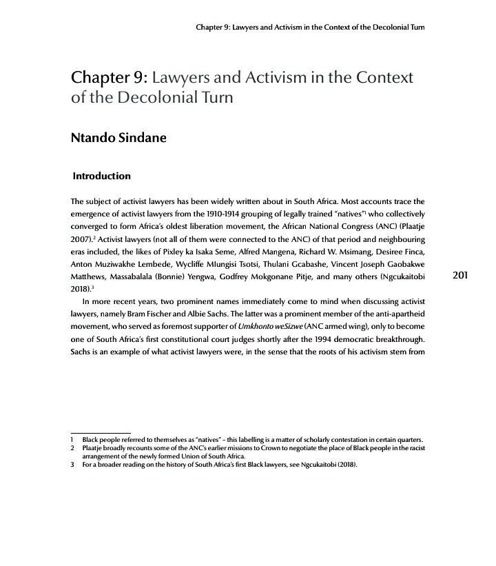 DrSindane's tweet photo. 🚨New Publication Alert!!!🚨

My book chapter has been published in a brand new book titled: "Research &amp; Activism". In this chapter I contend with the essence of Activist Lawyering in the context of the Decolonial Turn.
I'm thankful to the volume editors, Prof Reddy &amp; Badat! ✊🏽🤓 https://t.co/KnteQGpuRs