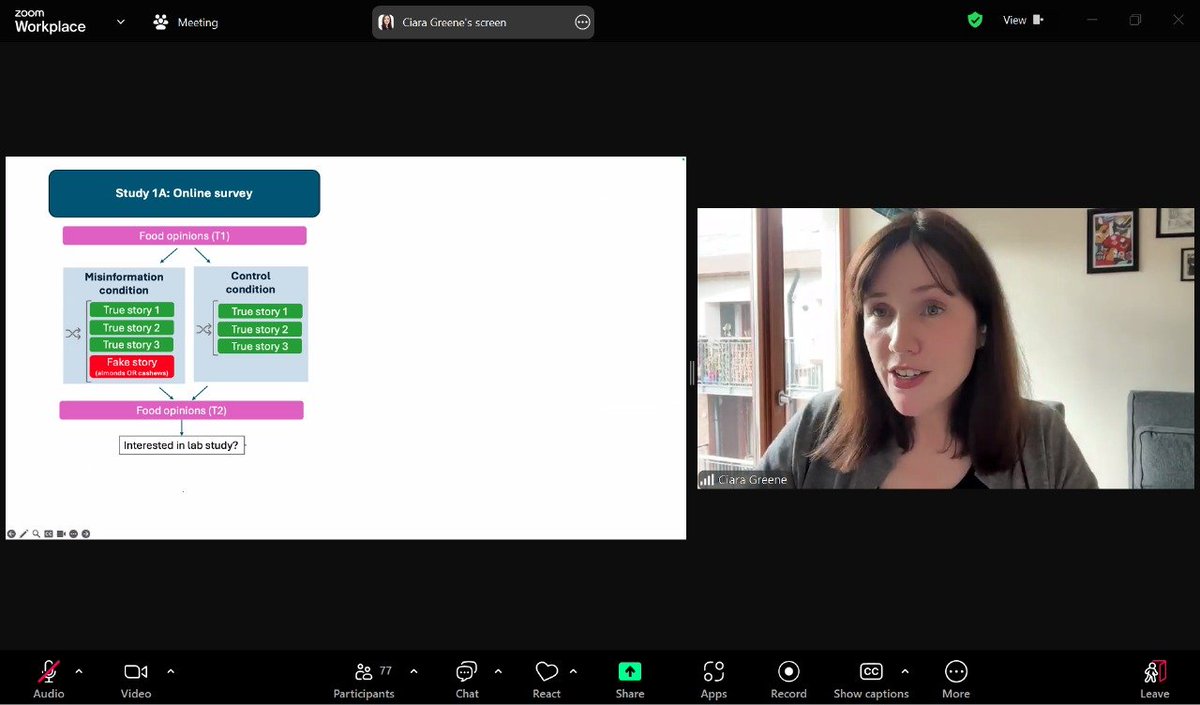 Ciara Greene continues #ZPLS with interesting research on the effects of fake news on behavior! They found no evidence that a fake news story of spider eggs contaminating nuts had any effect on consumption of nuts later on!