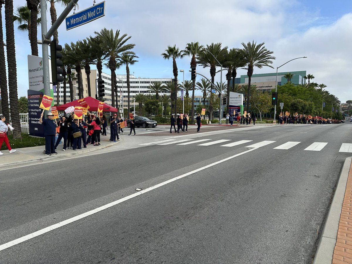 Union nurses are on a one-day strike in Long Beach. The hospitals say some elective procedures are being rescheduled.