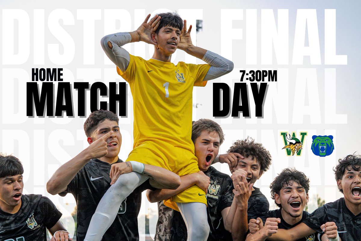 ‼️DISTRICT CHAMPIONSHIP‼️
TODAY, Boys Soccer will play in the DISTRICT CHAMPIONSHIP at home against the Forest Park Bruins! 
#vikingsoccer 

⚽️ Woodbridge Vikings⠀
🆚 <a href="/FPHSBoysSoccer/">Forest Park Boys Soccer</a> 
📆 5.22.2025
🕔 7:30 PM 
🏆 Cardinal District 
🎯Woodbridge HS