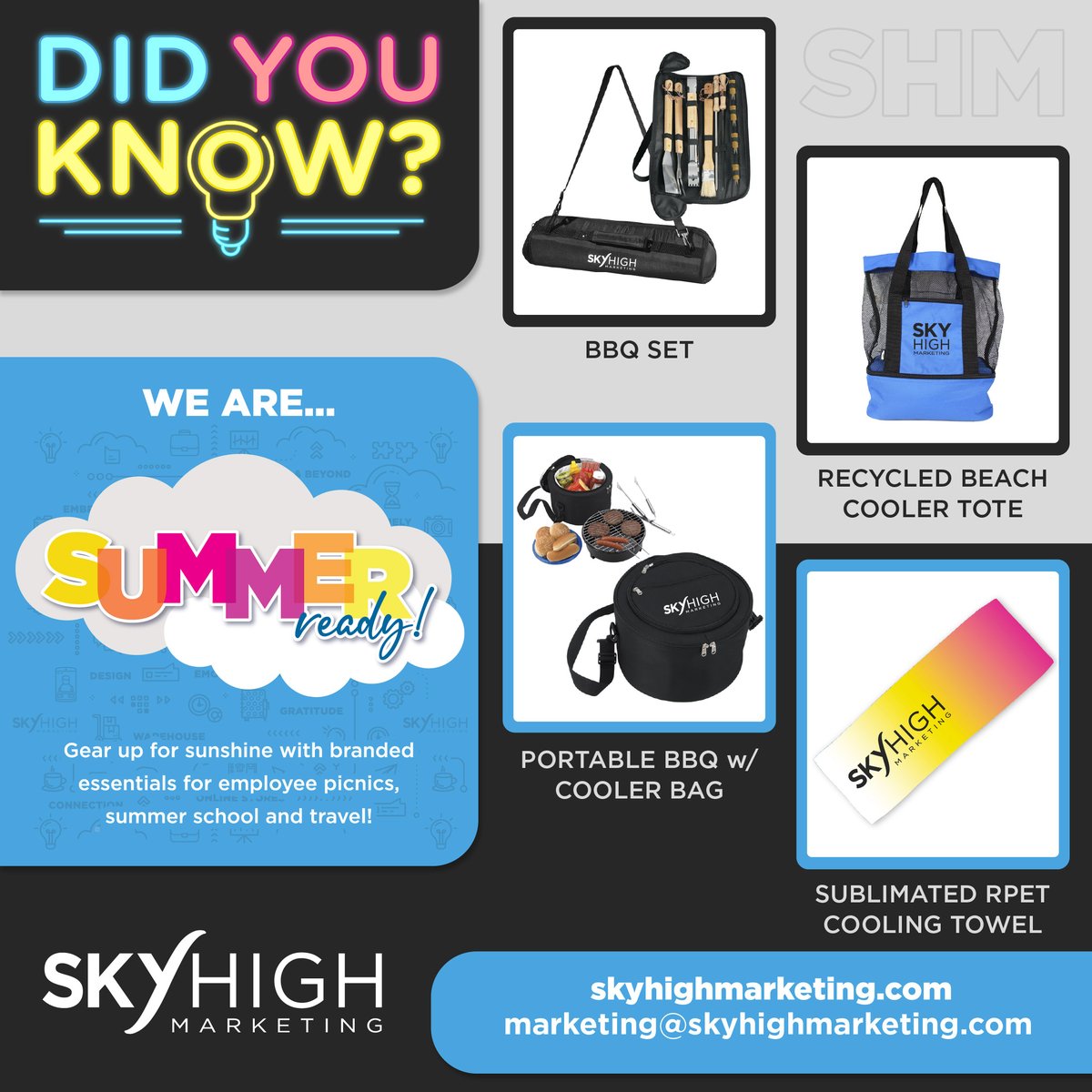 Let us help you get geared up for summer!☀️
#brandedmerch #summerready