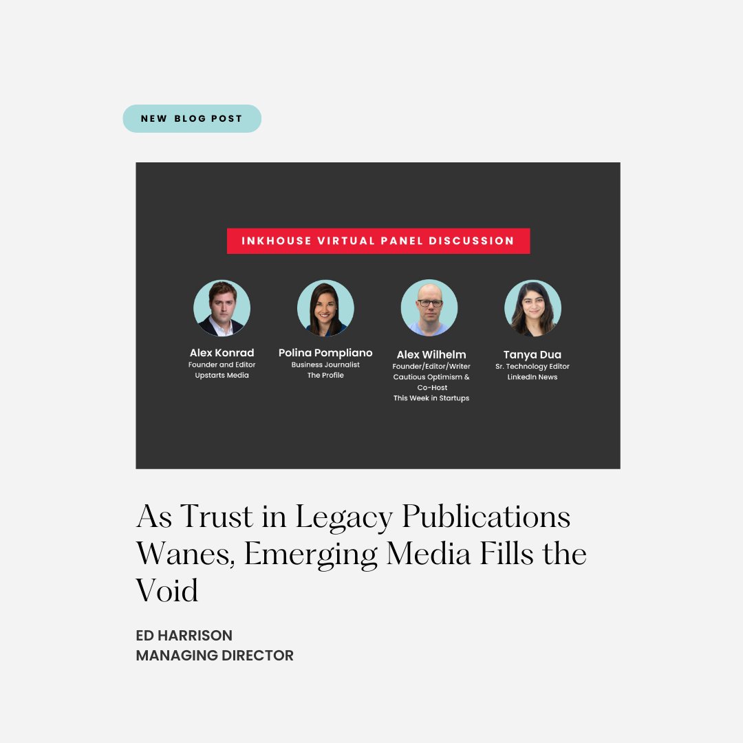 ICYMI: We recently hosted a live media panel, where we spoke with four prominent journalists on the shift from legacy publications to emerging platforms.

We’re sharing some highlights and key takeaways from the conversation in our blog  ⬇️
inkhouse.com/blog/legacy-ou…