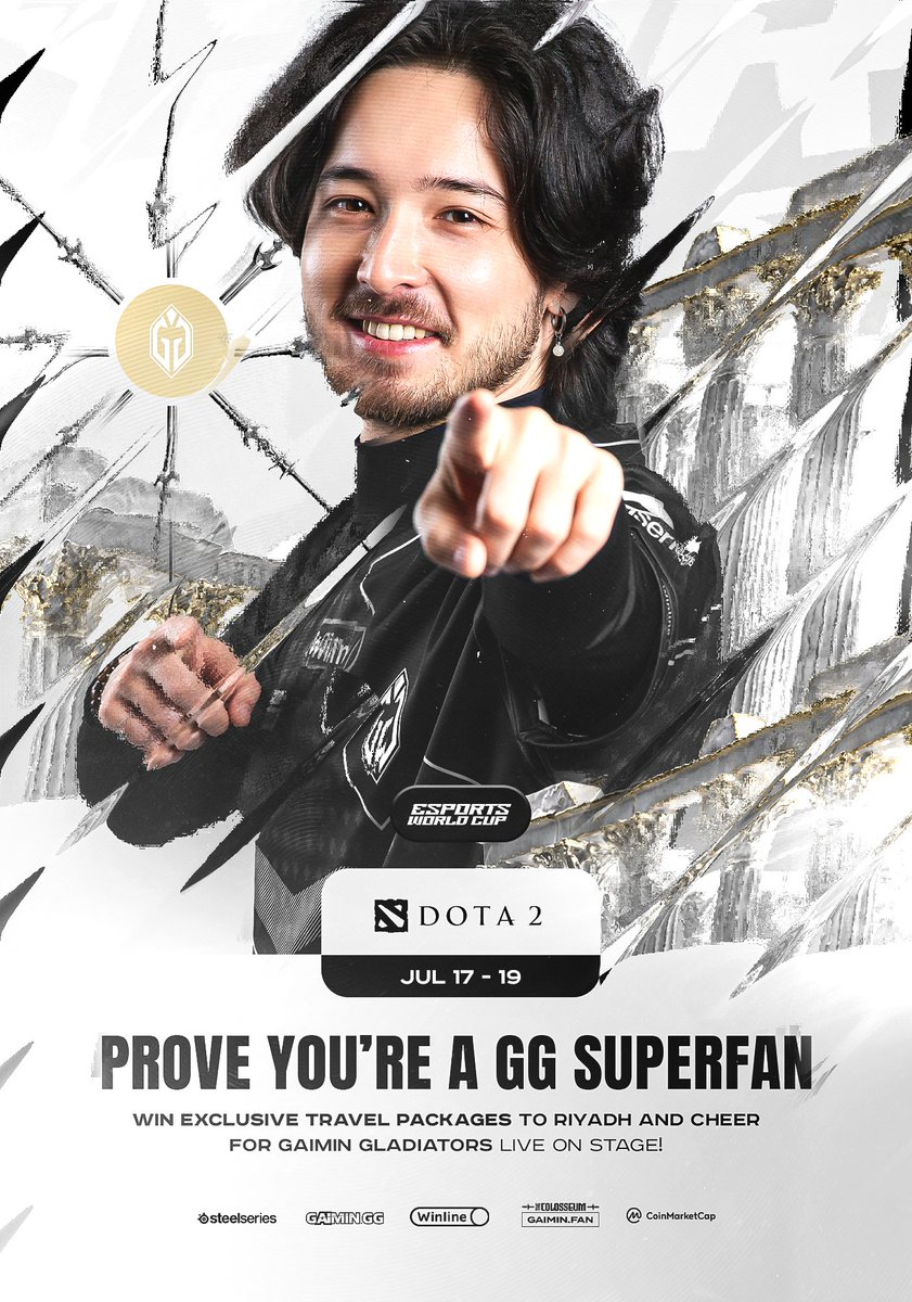 GG | Gaimin Gladiators ⚔️ (@gaimingladiator) on Twitter photo Can you be the sixth member for our title defence in Riyadh?
Prove it with the GG Superfan contest and you can win a FREE trip to <a href="/EWC_EN/">Esports World Cup</a>! Can you be the sixth member for our title defence in Riyadh?
Prove it with the GG Superfan contest and you can win a FREE trip to <a href="/EWC_EN/">Esports World Cup</a>!