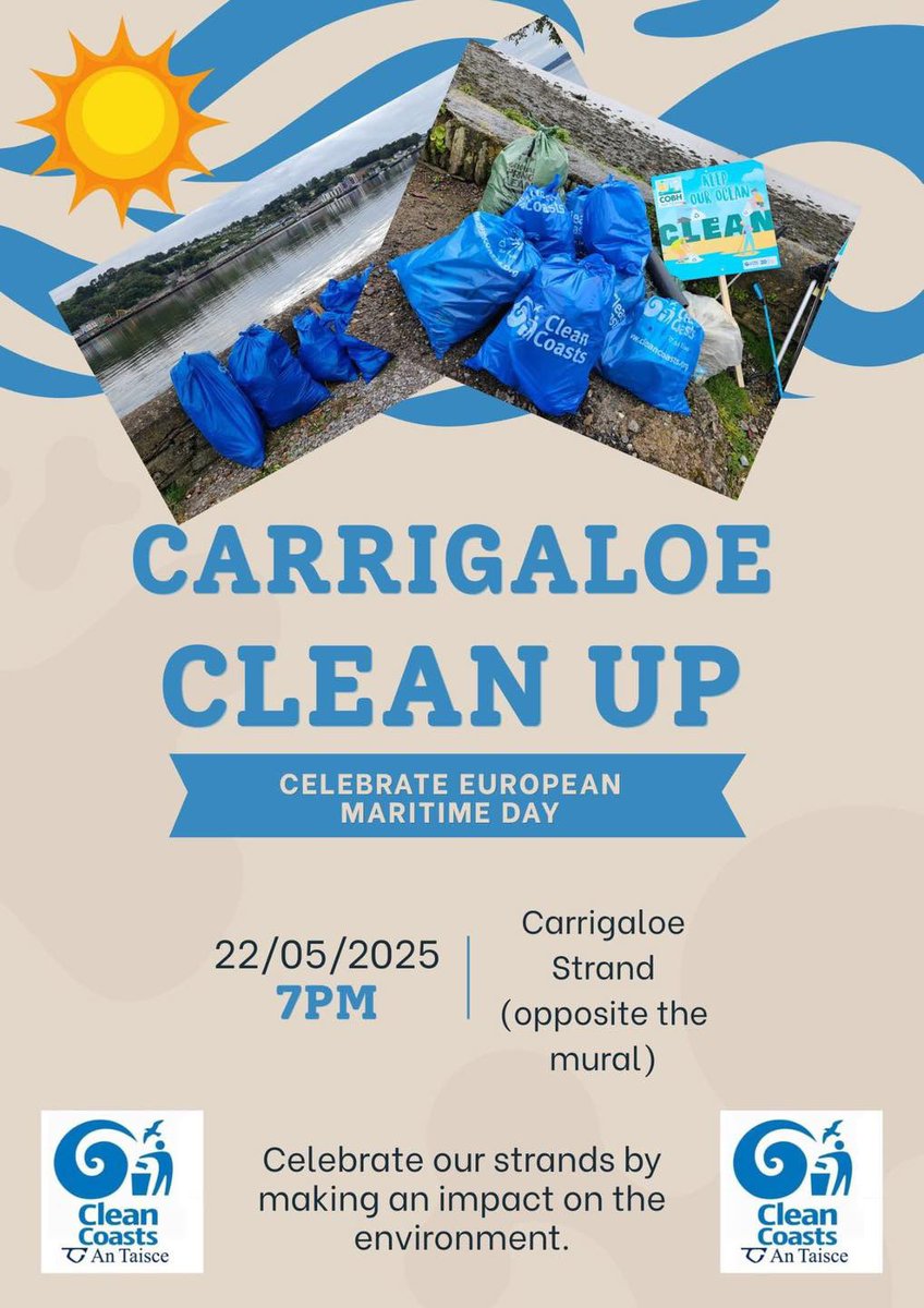 Cobh Tidy Towns🌻 (@cobhtidy) on Twitter photo Anyone up for a beach clean in Cobh this evening? #EMD2025 #cork #cleancoasts <a href="/CleanCoasts/">Clean Coasts</a> <a href="/Corkcoco/">Cork County Council</a> Anyone up for a beach clean in Cobh this evening? #EMD2025 #cork #cleancoasts <a href="/CleanCoasts/">Clean Coasts</a> <a href="/Corkcoco/">Cork County Council</a>