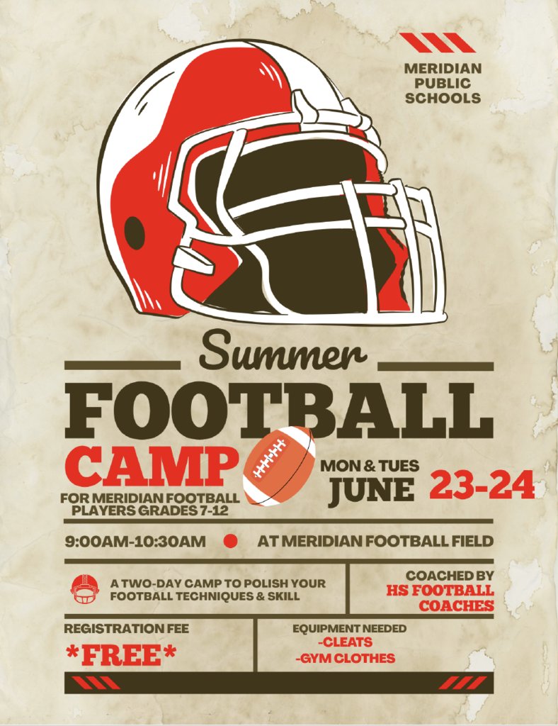 JH/HS Football Camp Flyer