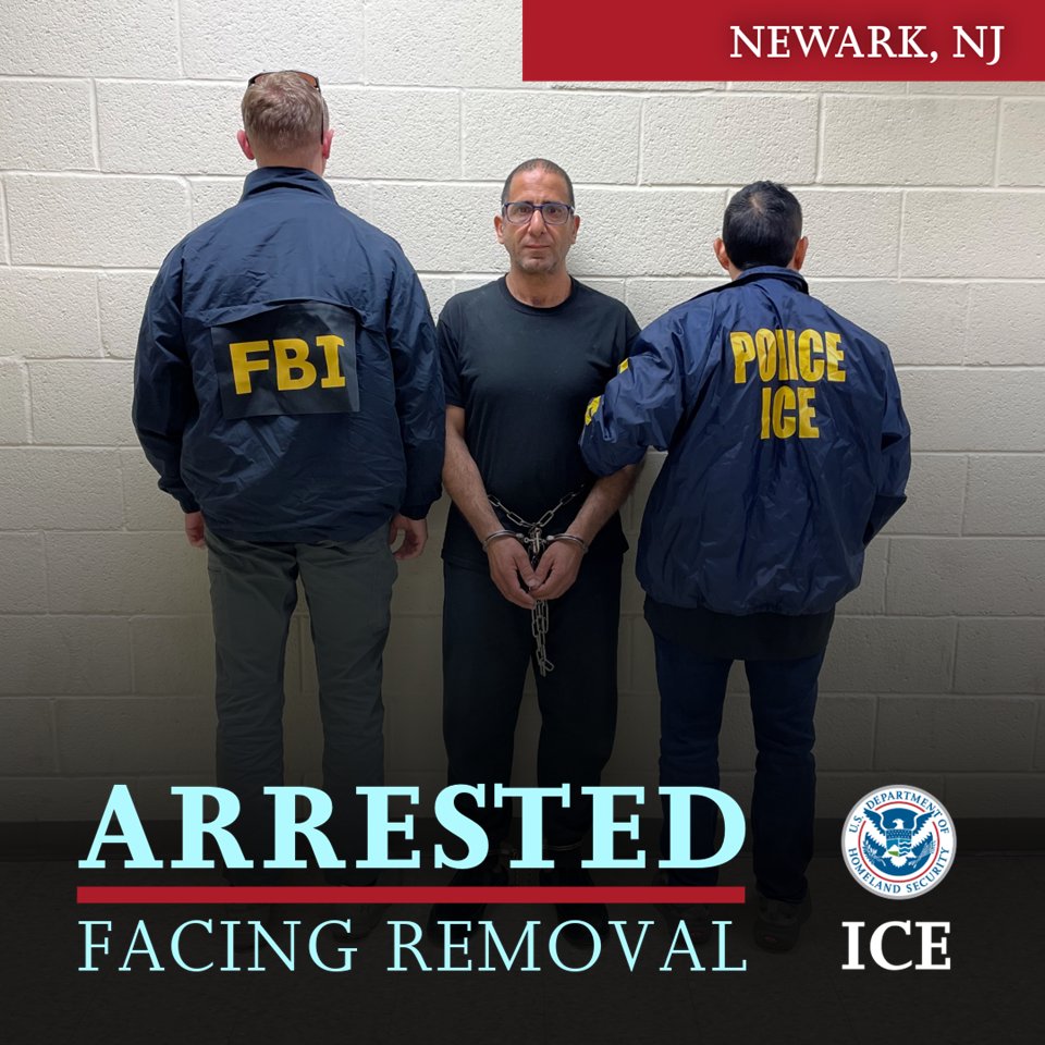 ERONewark's tweet image. ICE ERO Newark arrested Hussein Shehata Hassan Aboutahoun, an Egyptian national with an overstayed visa, who is a foreign fugitive wanted in his home country for swindling and fraud. The alien is detained in ICE custody pending removal proceedings.