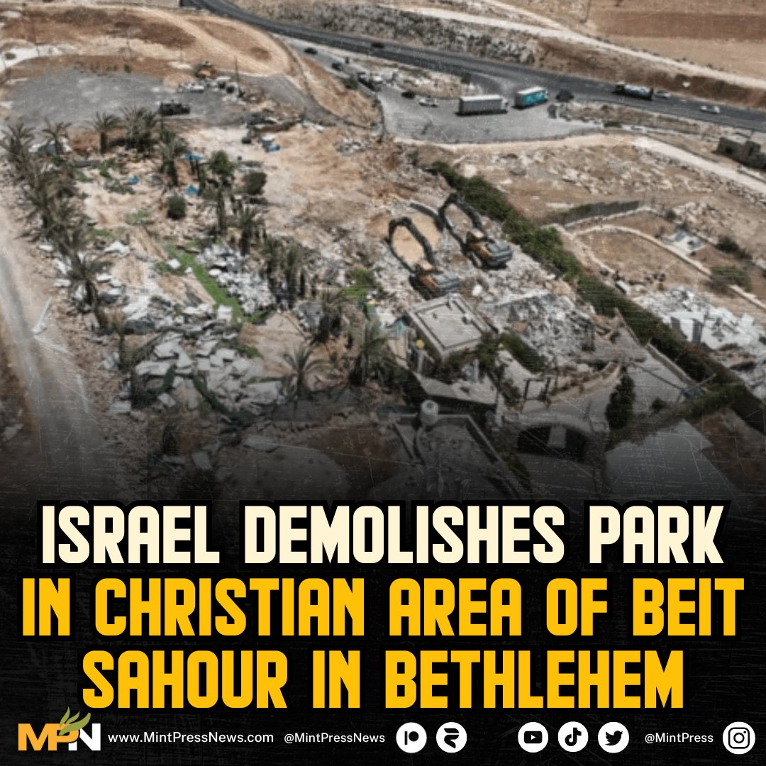 Israel demolishes park in Christian area of Beit Sahour in Bethlehem

Israeli forces have demolished an entire recreational park in the Christian area of Beit Sahour, located east of Bethlehem in the occupied West Bank.

The Al-Ameera Park, which had playgrounds, gardens and a
