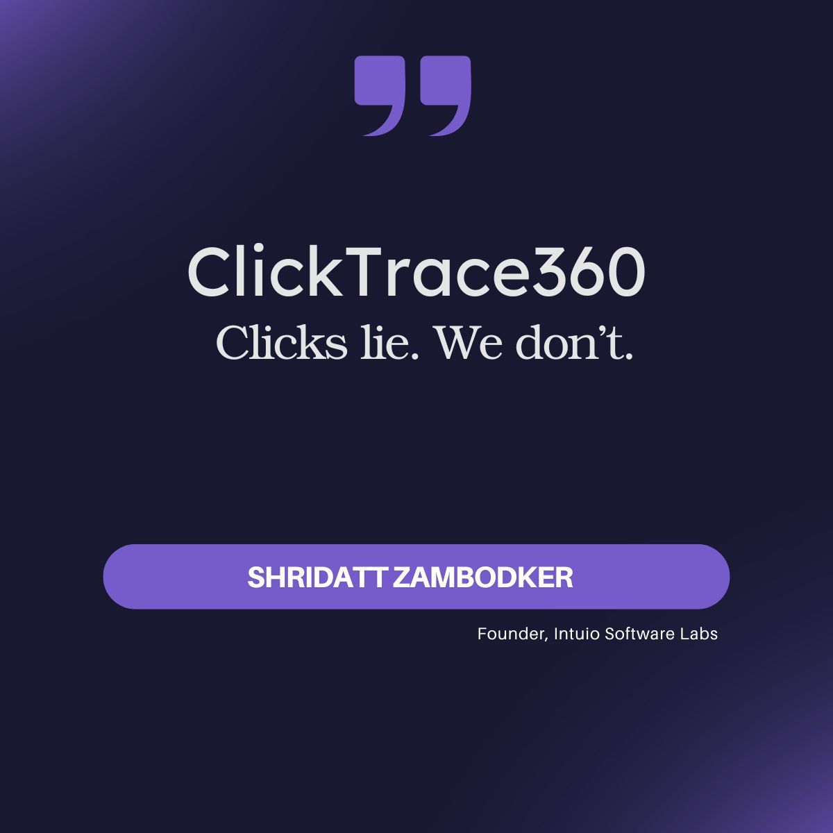shridattz's tweet photo. It’s not you—it’s the junk traffic.

We built ClickTrace360 to block bots, misclicks, and noise before they waste your budget.

Real clicks only.

#AdTech #ClickTrace360 https://t.co/VHsLMZSrJj