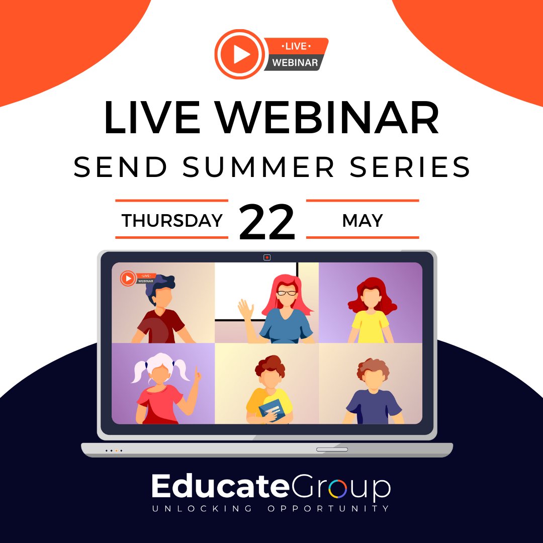 EducateGroup2's tweet image. Join us TONIGHT for the second session of the FREE online TA training with Educate - &apos;SEND Summer Series&apos;! 🌞📚  

⏰ 5:30pm - 6:30pm
ow.ly/RvkJ50VX8wF

#teachingtraining #traintoteach #getintoteaching #teach #educationjobs #schooljobs #educate