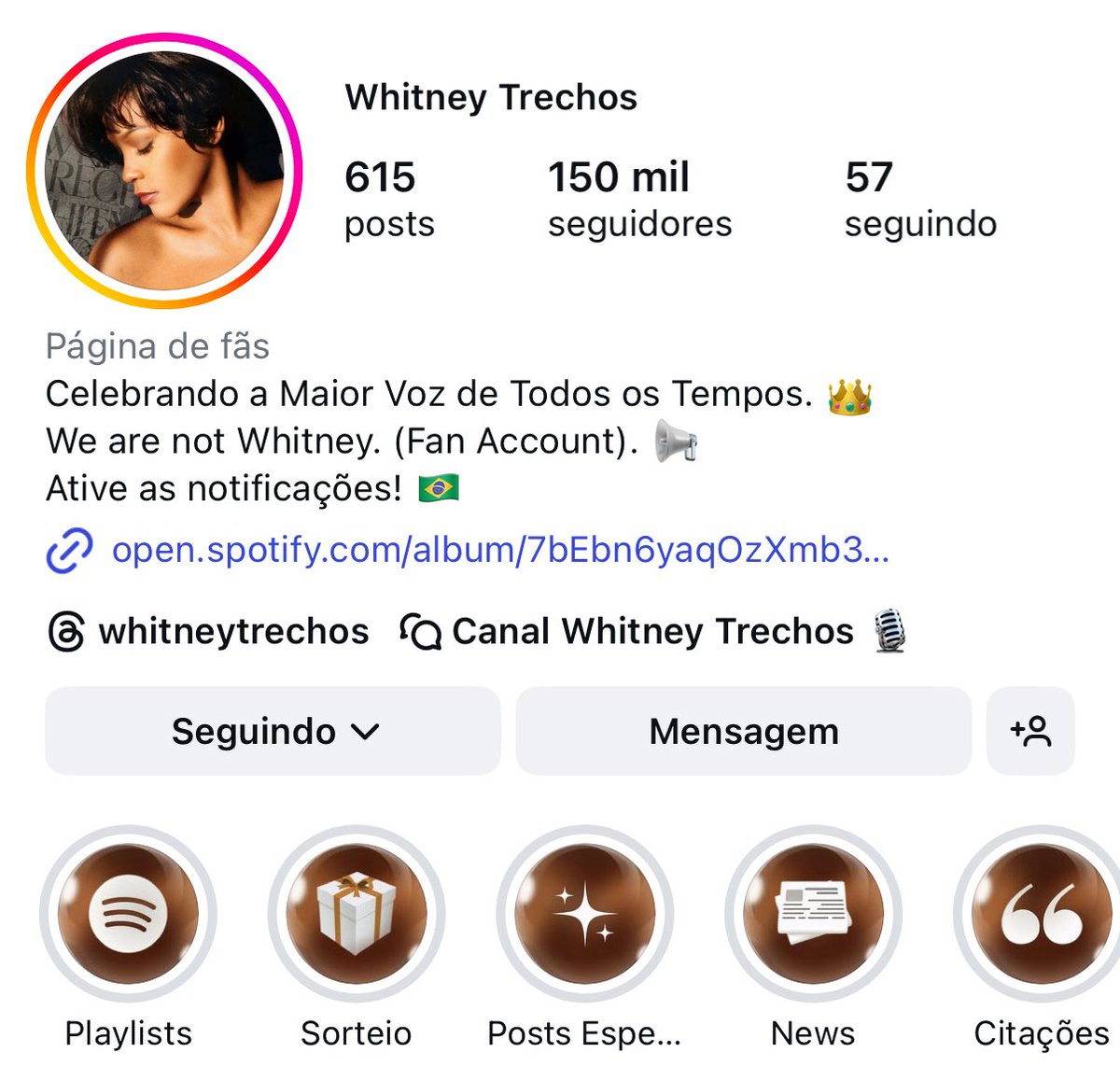 lpbernardo_'s tweet image. O sonho se tornou real. Somos a maior página brasileira e a mais engajada do mundo sobre Whitney Houston. Nunca imaginei chegar tão longe nesse projeto que visa tributar a maior voz de todos os tempos, tô felizãoooo! 🤎😭