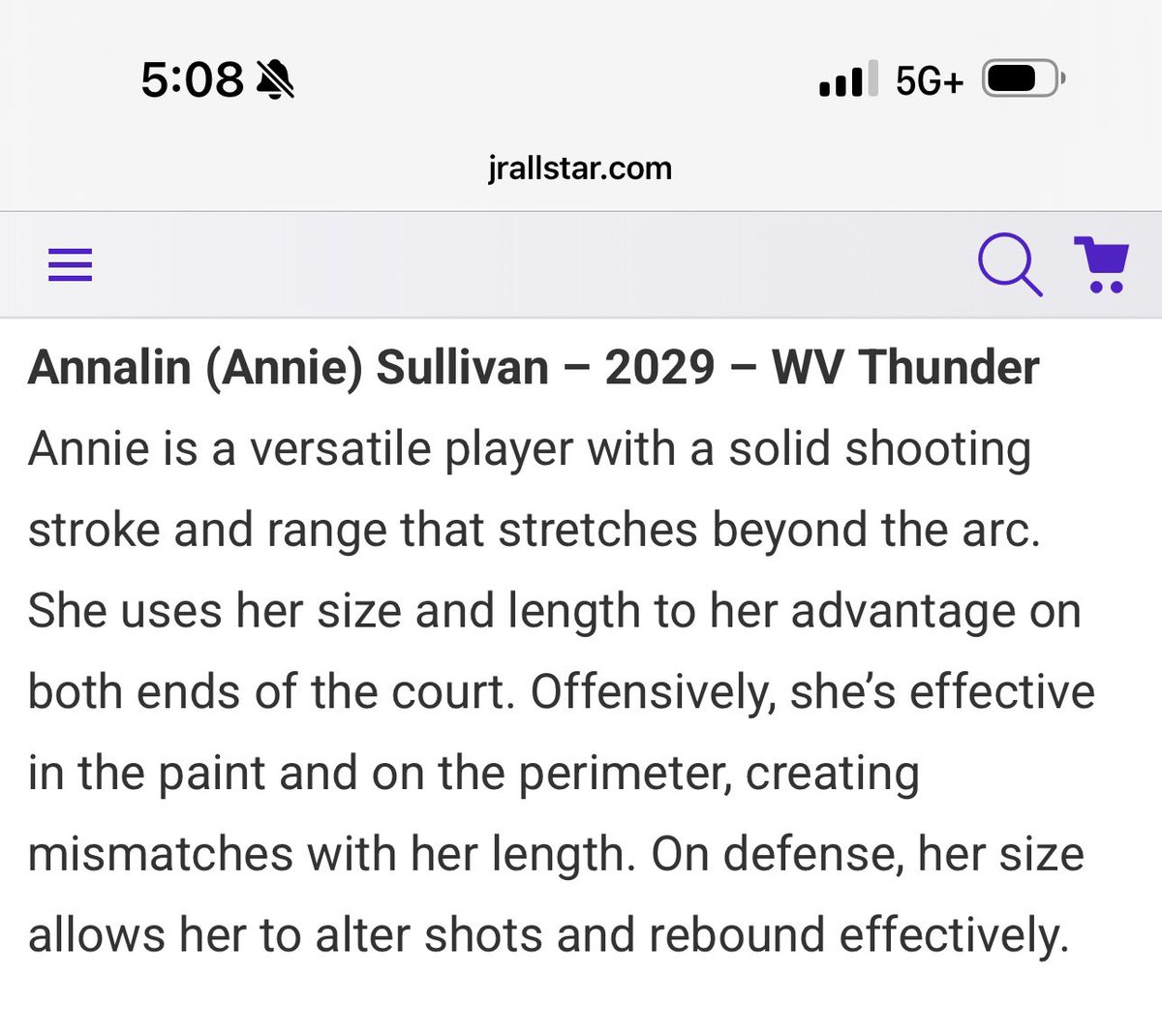 Annalin (Annie) Sullivan (@annalinsullivan) on Twitter photo Thanks for the recognition <a href="/JrAllStarBB/">Jr. All-Star Girls Basketball</a>.
I’m lucky to play with such a great team <a href="/WVThunderBlum/">WV Thunder 15U S40 (Blum)</a> who has so much talent!
<a href="/JDabbs86/">Jim Dabbelt</a> <a href="/angie_saiter/">Angie Saiter</a> <a href="/PriceJameson1/">Jameson Price</a> <a href="/cam_palmer55/">Cameron Palmer</a> <a href="/GALancerGirlsBB/">GA Girls Basketball</a> <a href="/ohioBKcoaches/">OHSBCA</a> <a href="/iam_mr_miyagi/">Rollie Smith</a> Thanks for the recognition <a href="/JrAllStarBB/">Jr. All-Star Girls Basketball</a>.
I’m lucky to play with such a great team <a href="/WVThunderBlum/">WV Thunder 15U S40 (Blum)</a> who has so much talent!
<a href="/JDabbs86/">Jim Dabbelt</a> <a href="/angie_saiter/">Angie Saiter</a> <a href="/PriceJameson1/">Jameson Price</a> <a href="/cam_palmer55/">Cameron Palmer</a> <a href="/GALancerGirlsBB/">GA Girls Basketball</a> <a href="/ohioBKcoaches/">OHSBCA</a> <a href="/iam_mr_miyagi/">Rollie Smith</a>