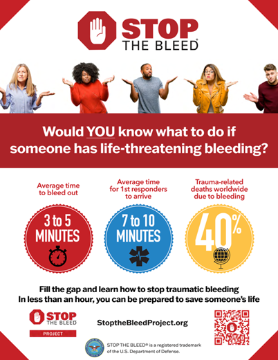 EAST_ICVP (@east_icvp) on Twitter photo 🔍 Could you save a life in 60 seconds? With 3 quick actions, you could stop someone bleeding out. Find a free <a href="/StopTheBleed/">STOP THE BLEED®</a> class near you and add one more lifesaver to your community ✅ Sign up today 👉 stopthebleed.org/training/
#StopTheBleed, @EAST_Trauma 🔍 Could you save a life in 60 seconds? With 3 quick actions, you could stop someone bleeding out. Find a free <a href="/StopTheBleed/">STOP THE BLEED®</a> class near you and add one more lifesaver to your community ✅ Sign up today 👉 stopthebleed.org/training/
#StopTheBleed, @EAST_Trauma