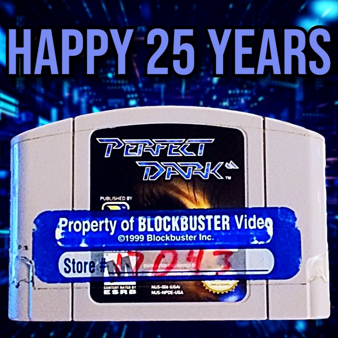 retrorobreviews's tweet photo. Wow!!!!! Where does the time go? Happy 25 years to one of the best #firstpersonshooters of all time!!!! The game #perfectdark is indeed a timeless classic on the #Nintendo64 console. Also my copy still has the #Blockbuster sticker on it as well and im never removing it. https://t.co/S9UMxKrooX