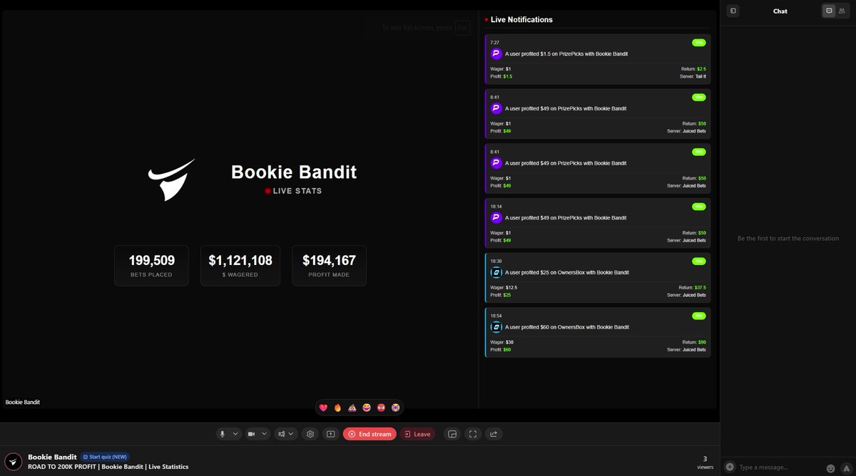 bookiebandit_gg's tweet image. We&apos;re about to hit 200k PROFIT live on Whop! 🚀

Come tune into our livestream 👇

whop.com/live/1CPMyVTLw…

@WhopIO @WhopSports