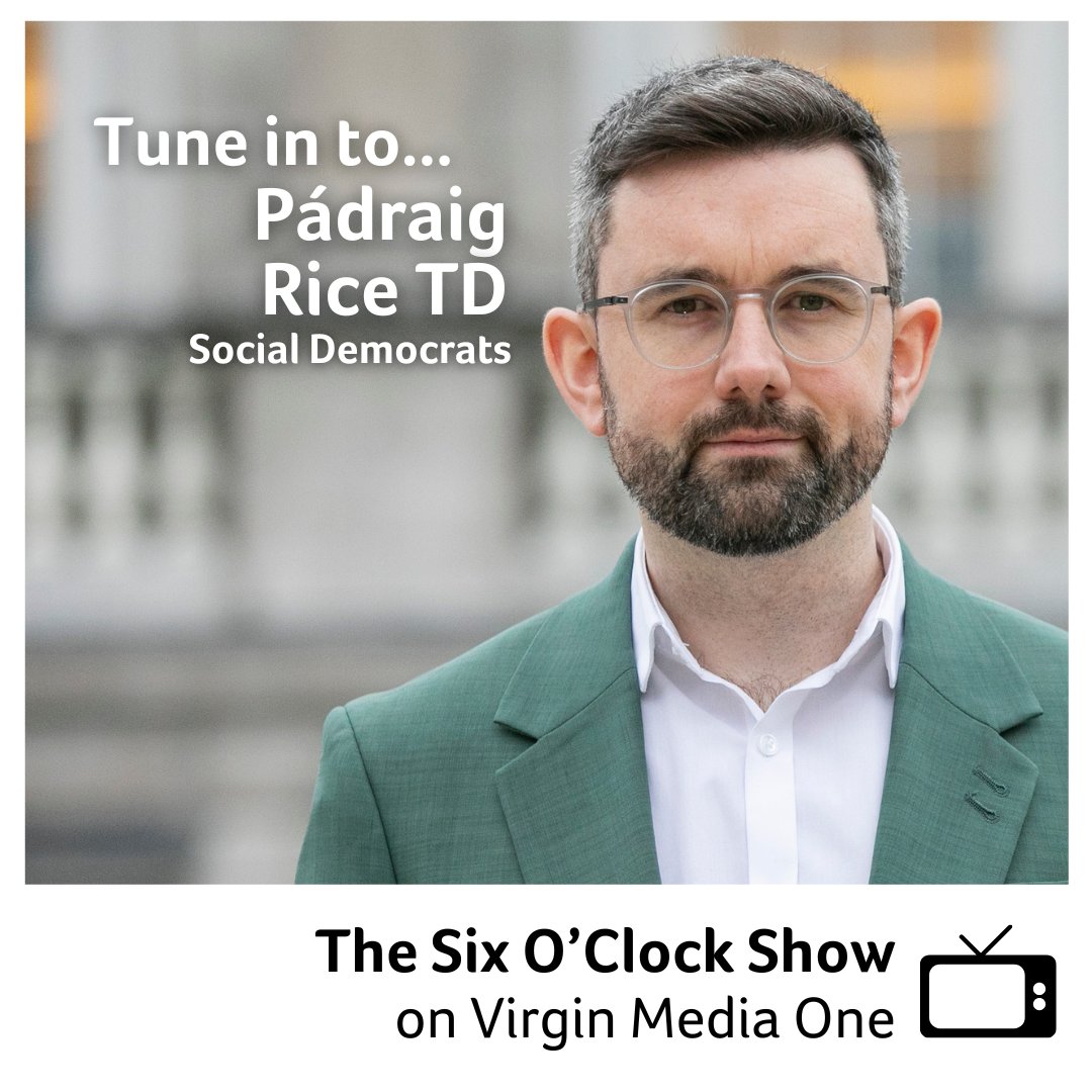 Social Democrats (@socdems) on Twitter photo Tune in to <a href="/SixOClockShow/">The Six O'Clock Show</a> on <a href="/VirginMedia_TV/">Virgin Media Television</a> from 6pm when <a href="/PadraigRice/">Pádraig Rice TD</a> will be discussing the 10th anniversary of the marriage equality referendum. Tune in to <a href="/SixOClockShow/">The Six O'Clock Show</a> on <a href="/VirginMedia_TV/">Virgin Media Television</a> from 6pm when <a href="/PadraigRice/">Pádraig Rice TD</a> will be discussing the 10th anniversary of the marriage equality referendum.