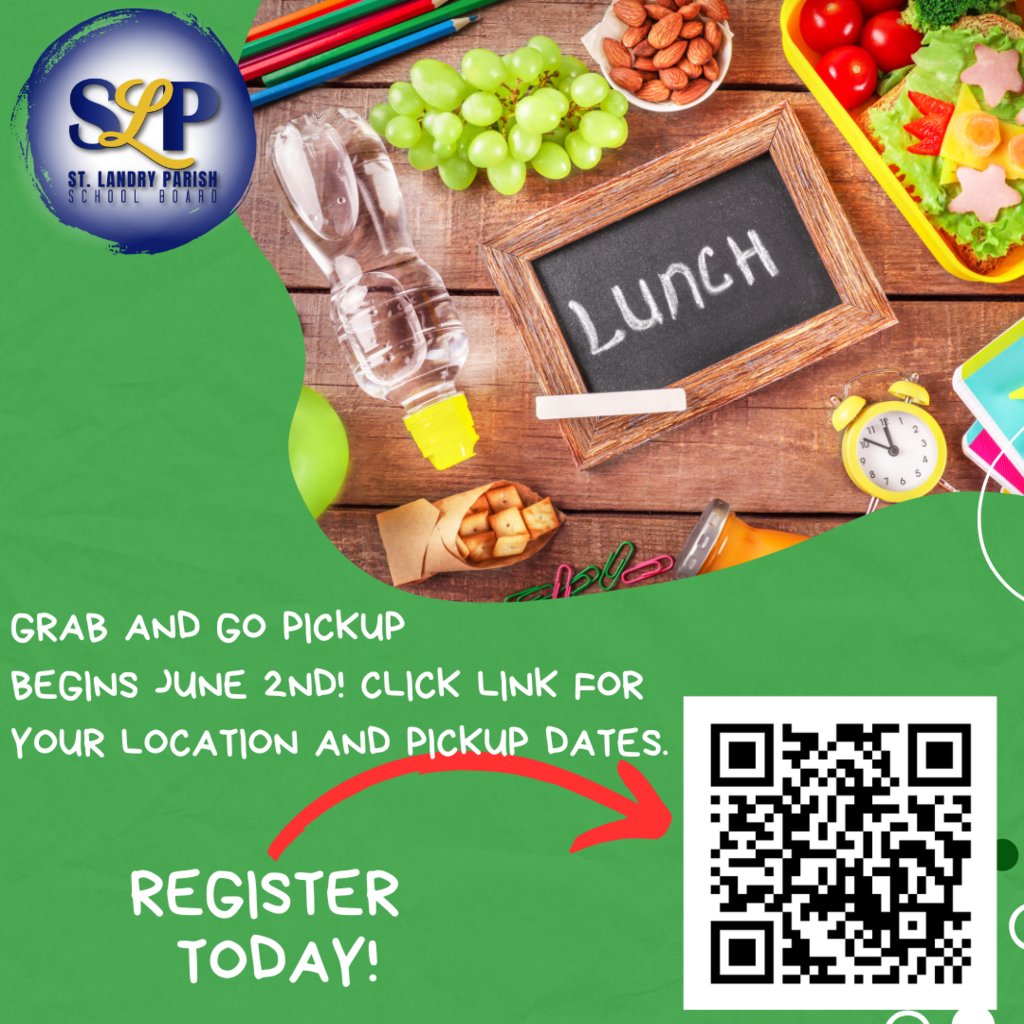 Grab and Go meal pickup begins June 2nd! Register here:  surveymonkey.com/r/G7Z9LKS.
Click here for pickup locations/dates:  5il.co/2nfks