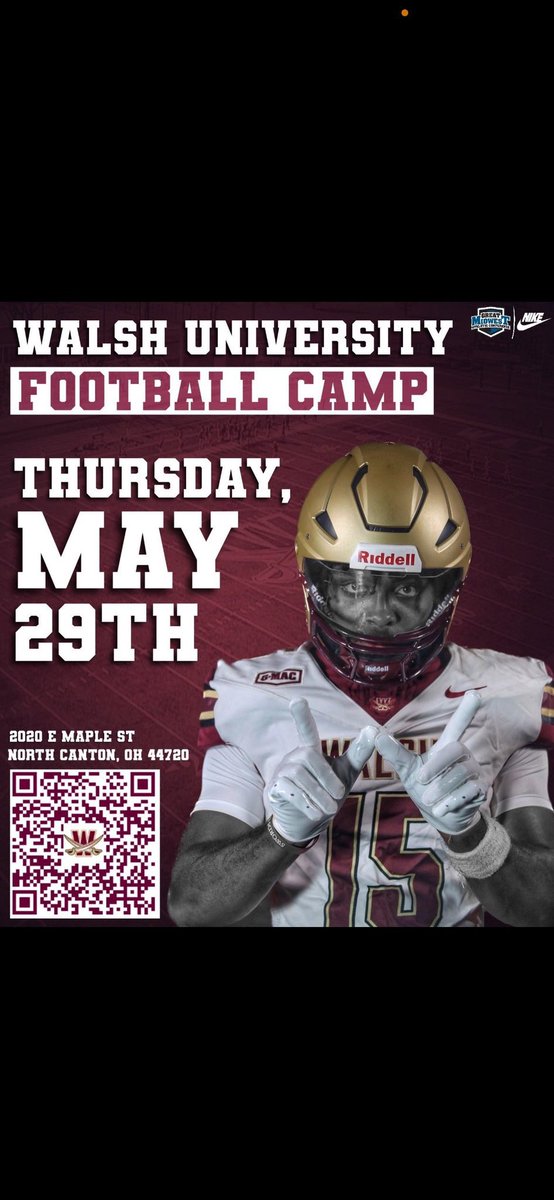 Thank you <a href="/coachcurtisj/">James Curtis III</a>  for the invite.
<a href="/WalshUFootball/">Walsh Football</a>
