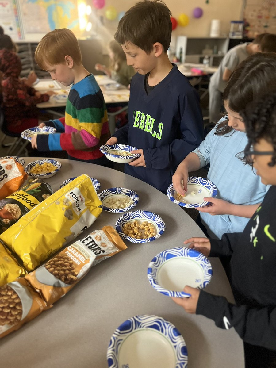 TeacherMrsA3rd's tweet image. It’s corn! 🌽 🍿 
Popcorn Day started off with tasting, graphing, reading, and even a little singing! For curious minds, cheese popcorn won by a landslide! 
#GLCSRyan #GoGullLake