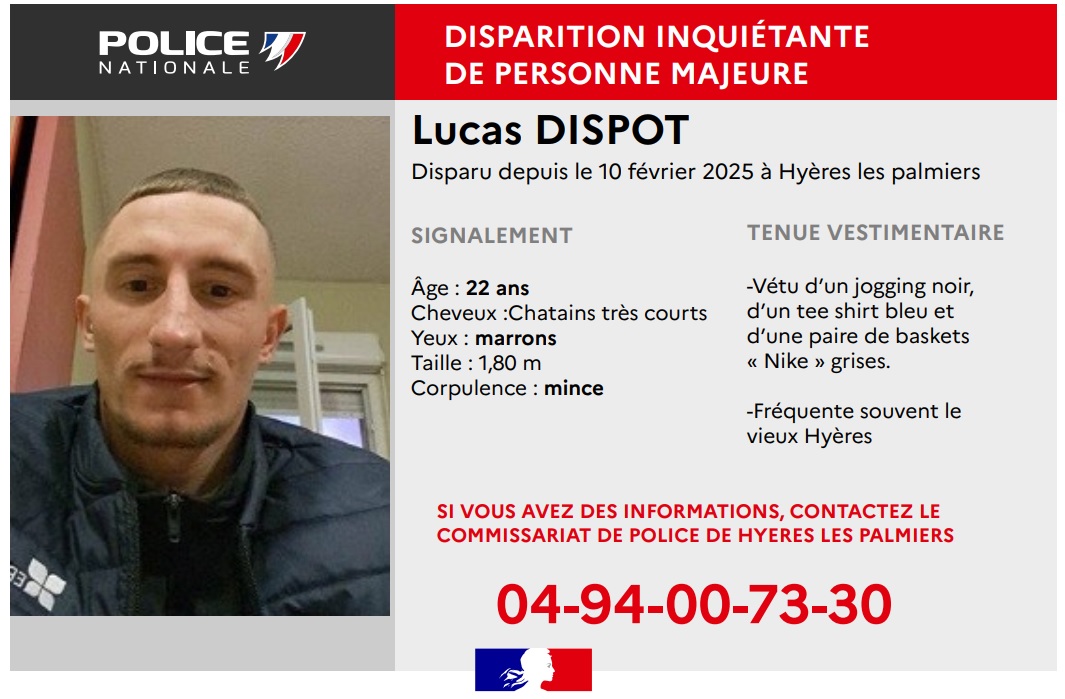 Police Nationale 83 (@policenat83) on Twitter photo #DisparitionInquiétante de Lucas sur <a href="/villedhyeres/">Ville d'Hyères</a>
▶️Si vous avez des infos, contactez le commissariat de #Police de Hyères au 04.94.00.73.30
Merci pour vos RT #DisparitionInquiétante de Lucas sur <a href="/villedhyeres/">Ville d'Hyères</a>
▶️Si vous avez des infos, contactez le commissariat de #Police de Hyères au 04.94.00.73.30
Merci pour vos RT