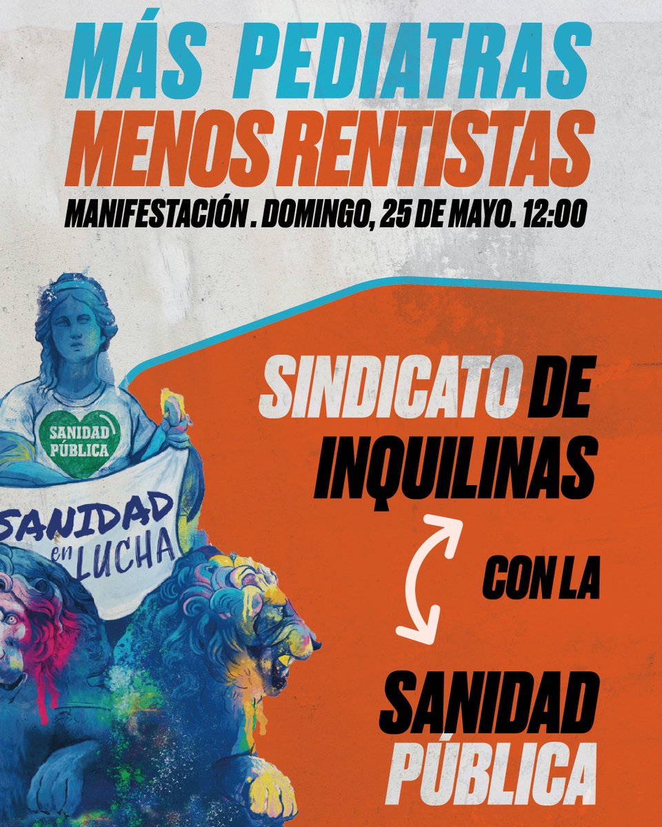 Vivir en Madrid es cada vez más difícil: alquileres por las nubes y servicios públicos en ruinas.

Mientras 300.000 niños están sin pediatra, priorizan la privatización y las ayudas al rentismo.

La solución es clara: organización colectiva.

El domingo: con la sanidad pública💚