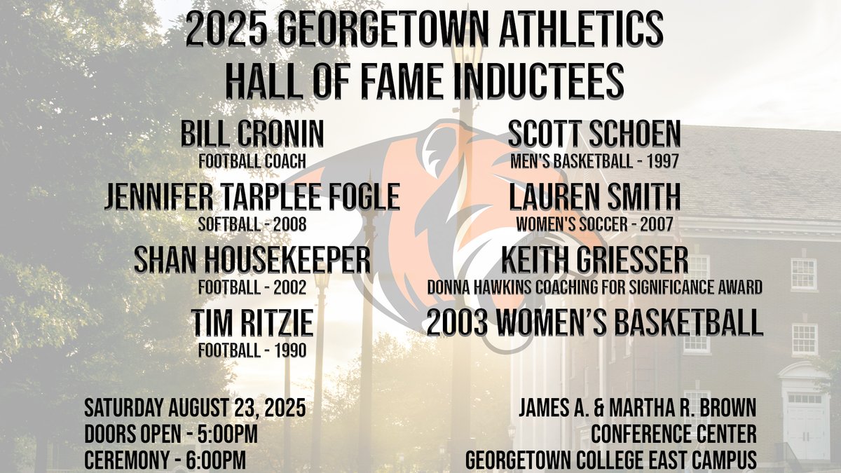 Georgetown announces 2025 Hall of Fame Class - #TigerPride
Story: georgetowncollegeathletics.com/Hall_of_Fame/G…