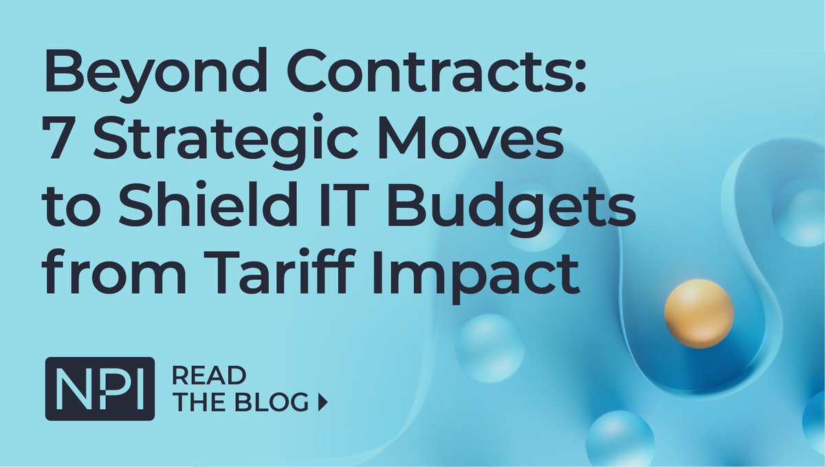 NPI_Spend_Mgmt's tweet photo. If you want to shield your IT budget from tariff impacts, you need a multi-pronged strategy that goes beyond contractual provisions. Here are 7 smart moves to reduce tariff exposure: https://t.co/H8OBLcTWiN https://t.co/slDeLbA4PB